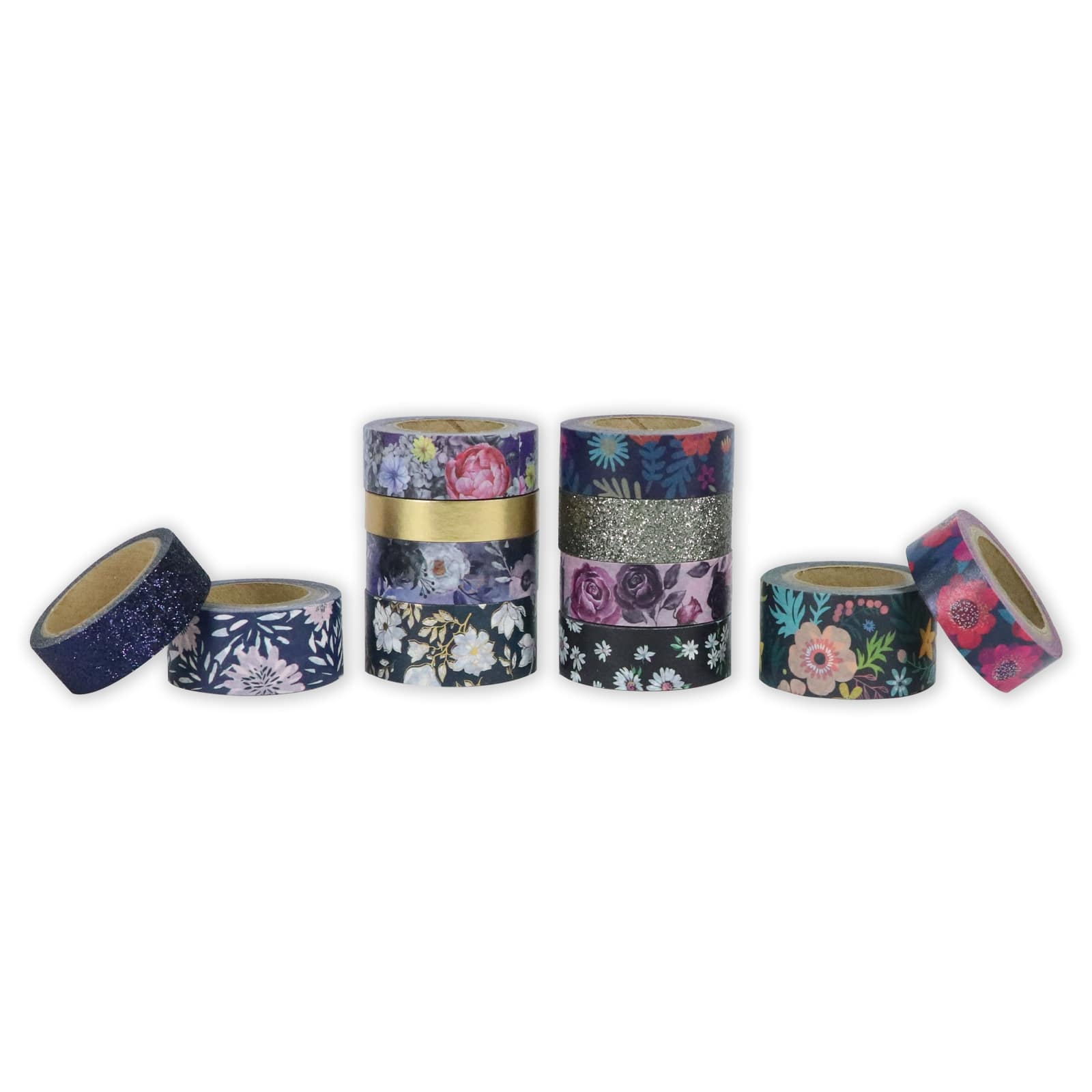 12 Pack: Black Floral Crafting Tape Set by Recollections™