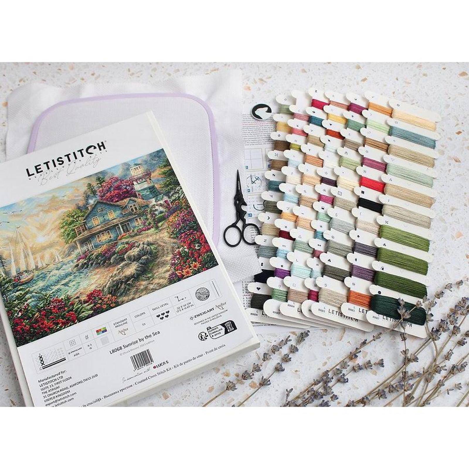 LetiStitch Sunrise by the Sea Counted Cross Stitch Kit