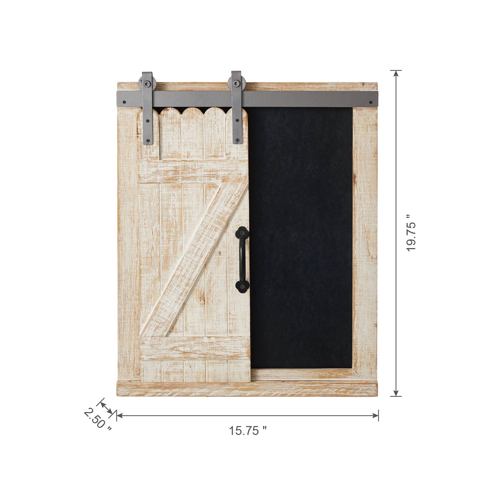 Glitzhome&#xAE; 19.75&#x22; Farmhouse Wooden Chalkboard Barn Door
