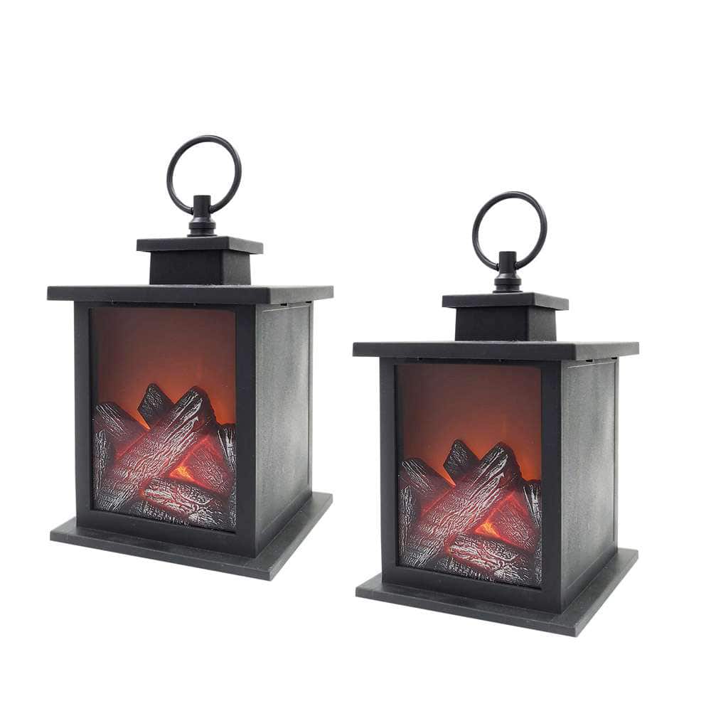 Kate Aspen® Tokyo LED Black Vintage Decorative Lantern, 2ct.