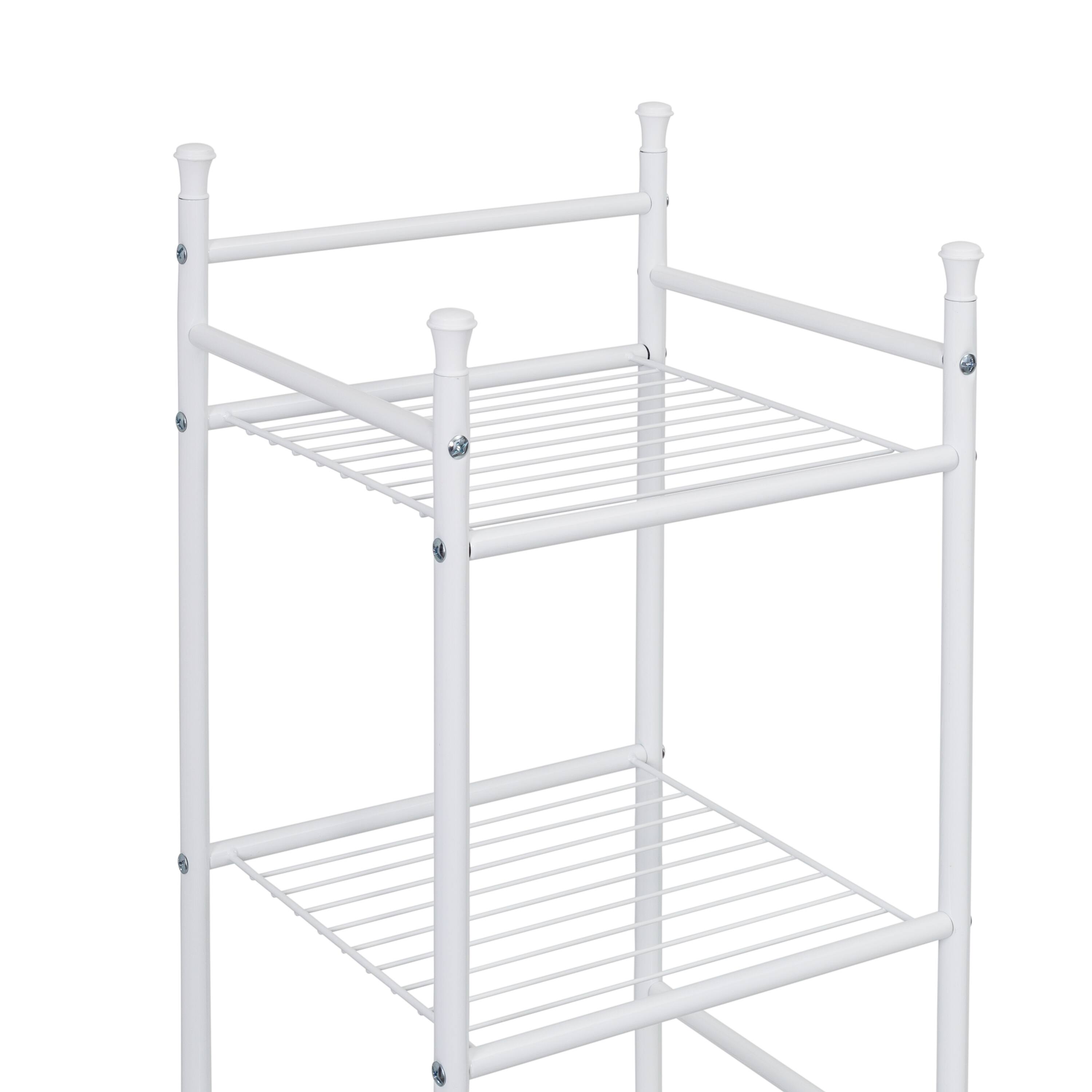 Honey Can Do White 6-Tier Bathroom Storage Shelving Unit
