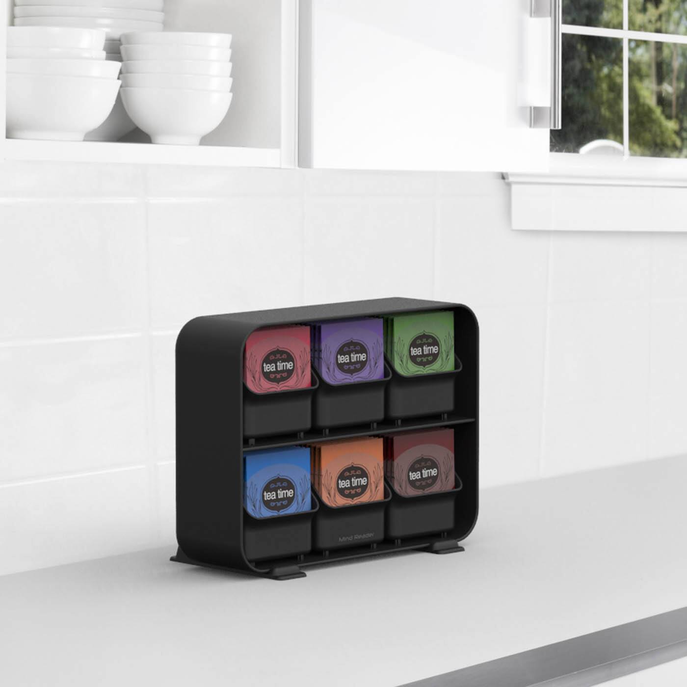 Mind Reader Black 6 Drawer Tea Bag Holder