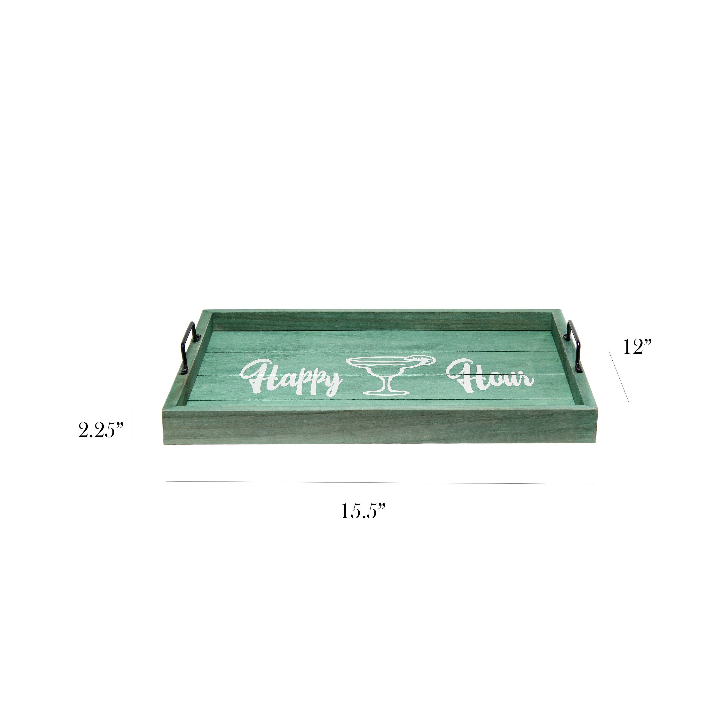Elegant Designs&#x2122; 15.5&#x22; Happy Hour Serving Tray with Handles