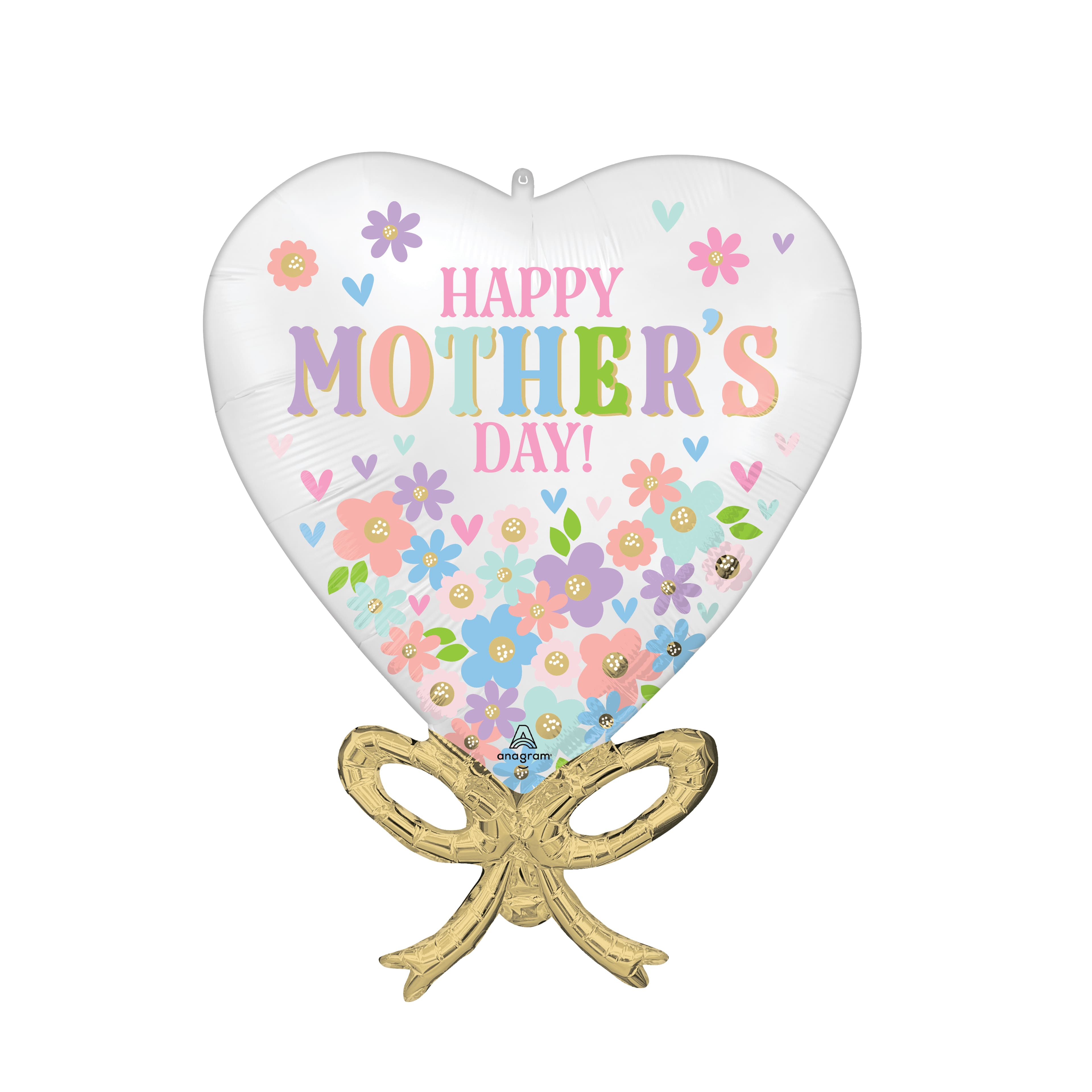28&#x22; Happy Mother&#x27;s Day Daisy Chain Bow Foil Balloon