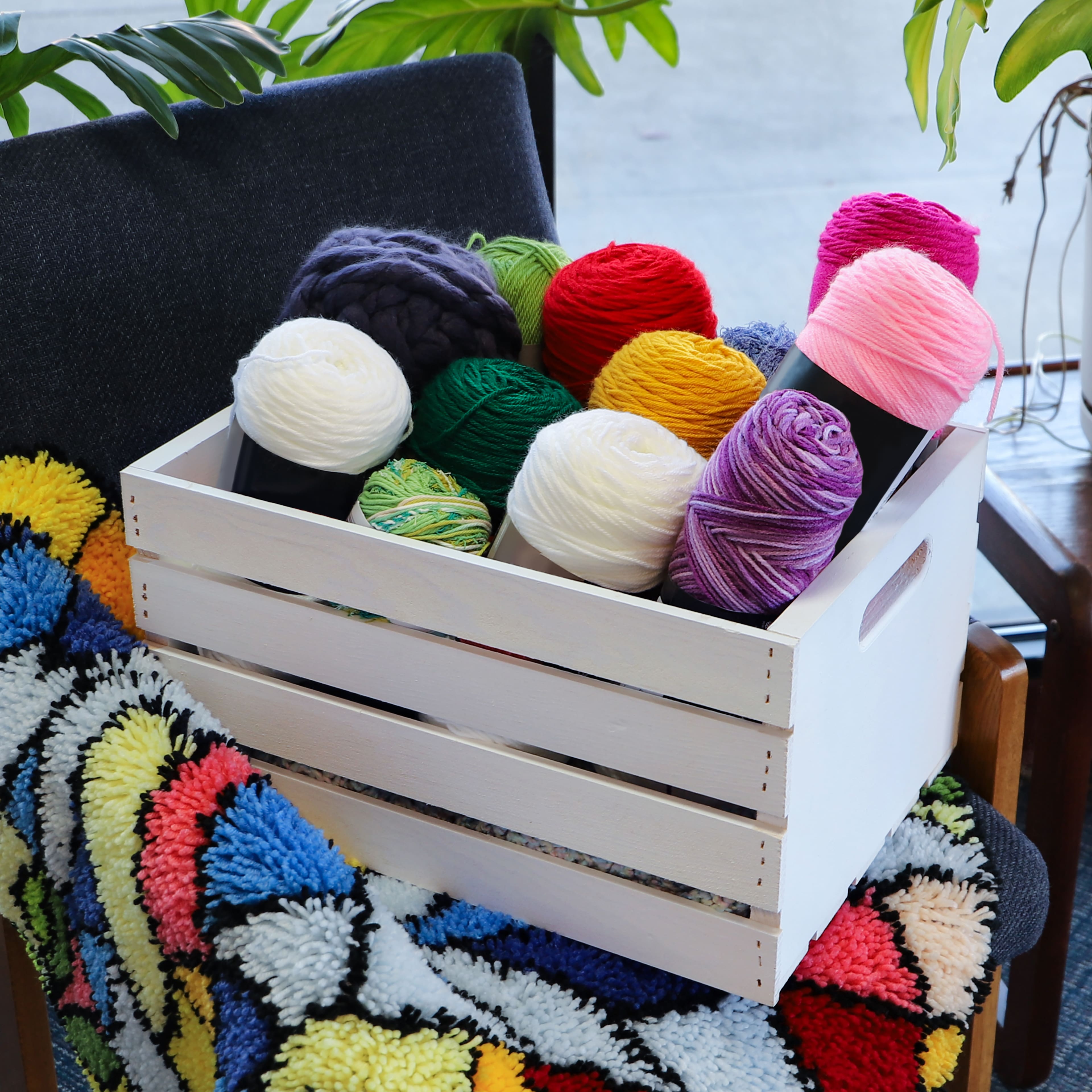 6 Pack: Whitewashed Wood Crate by Make Market®