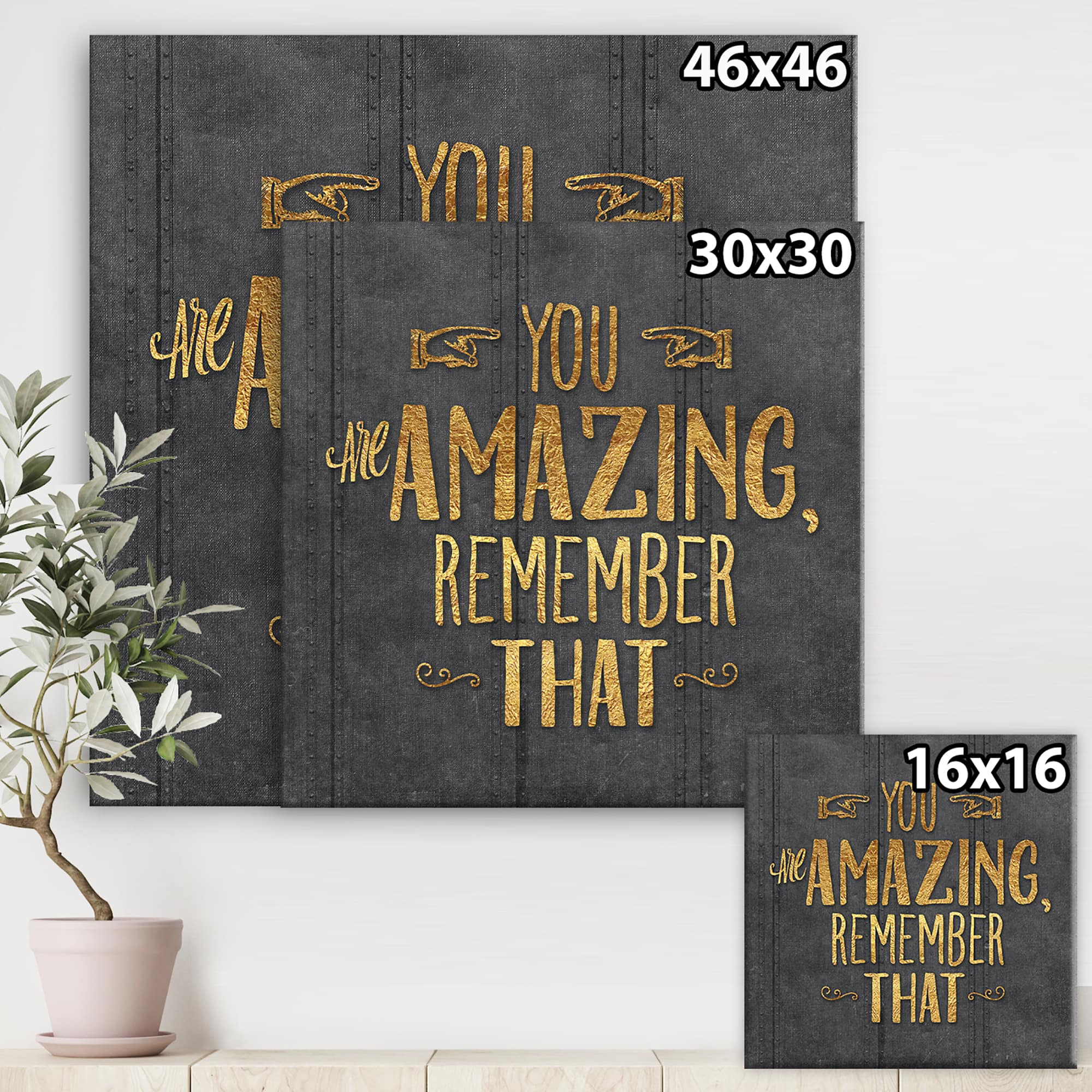 Designart - Gold Amazing - Cottage Gallery-wrapped Canvas