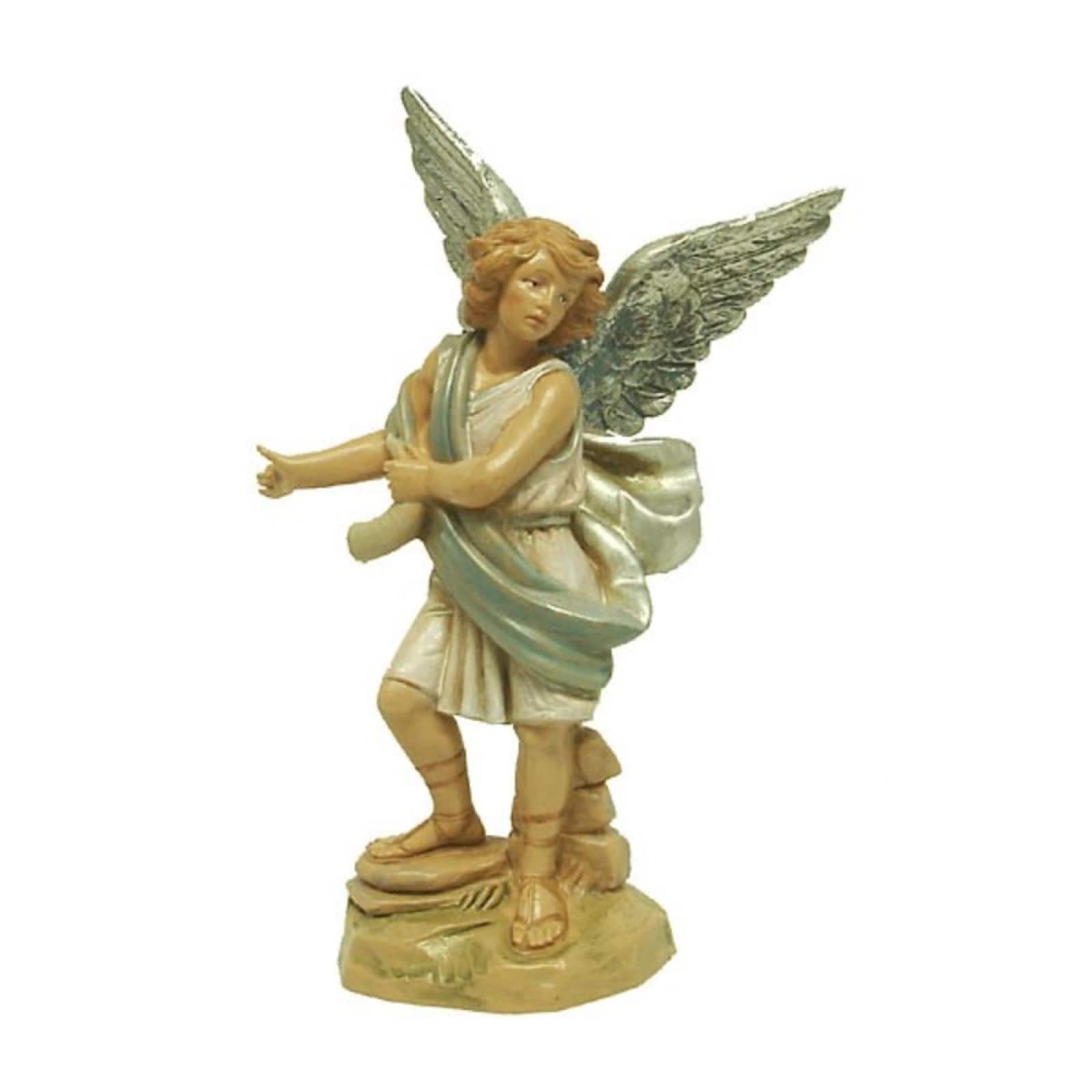 5.75" Blue & Cream Hand Painted Raphael Angel Nativity Figurine