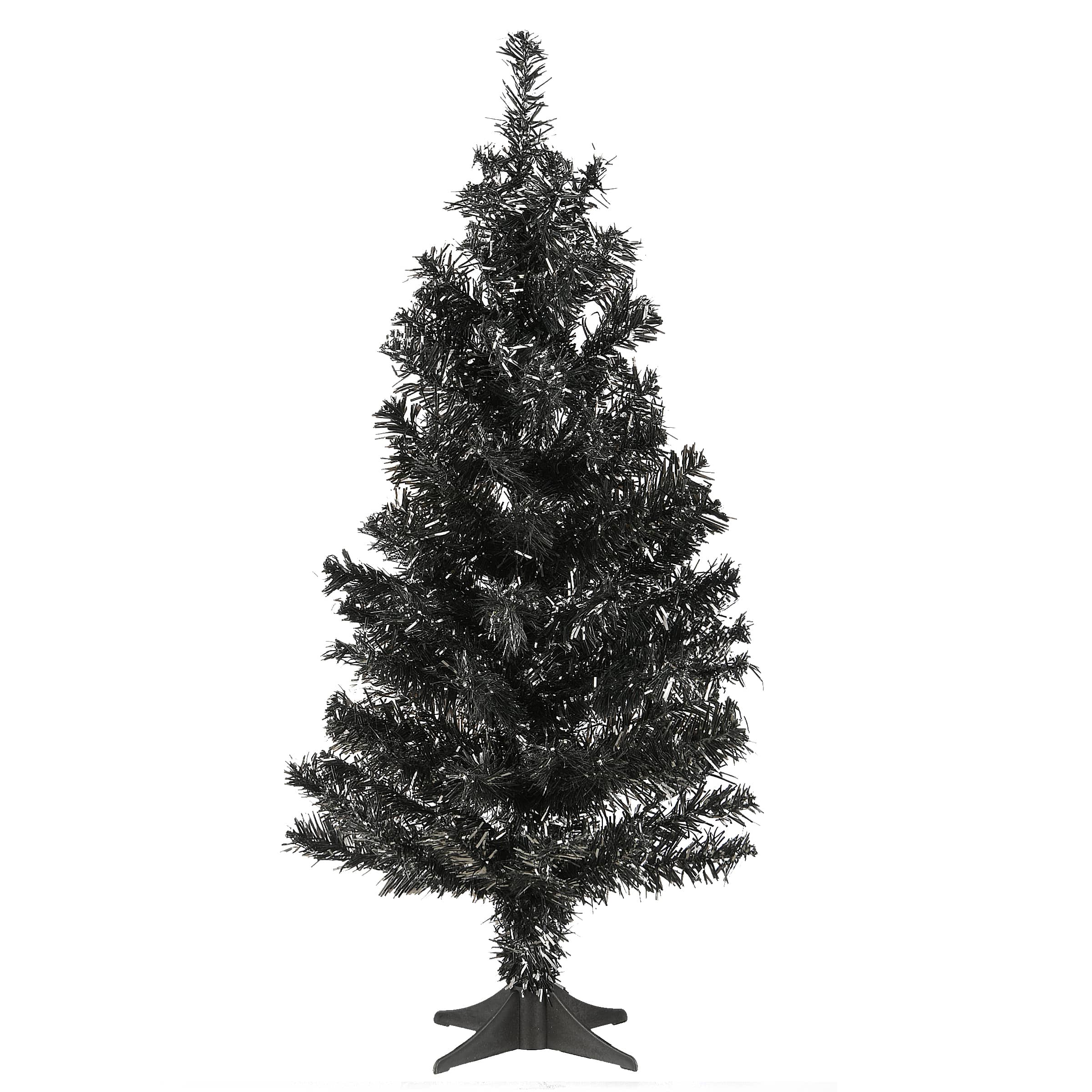 24" Unlit Black Tinsel Artificial Christmas Tree