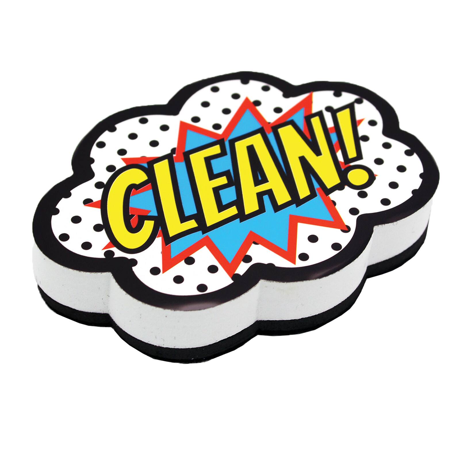 Ashley Productions Superhero Clean! Magnetic Whiteboard Eraser, 6ct.