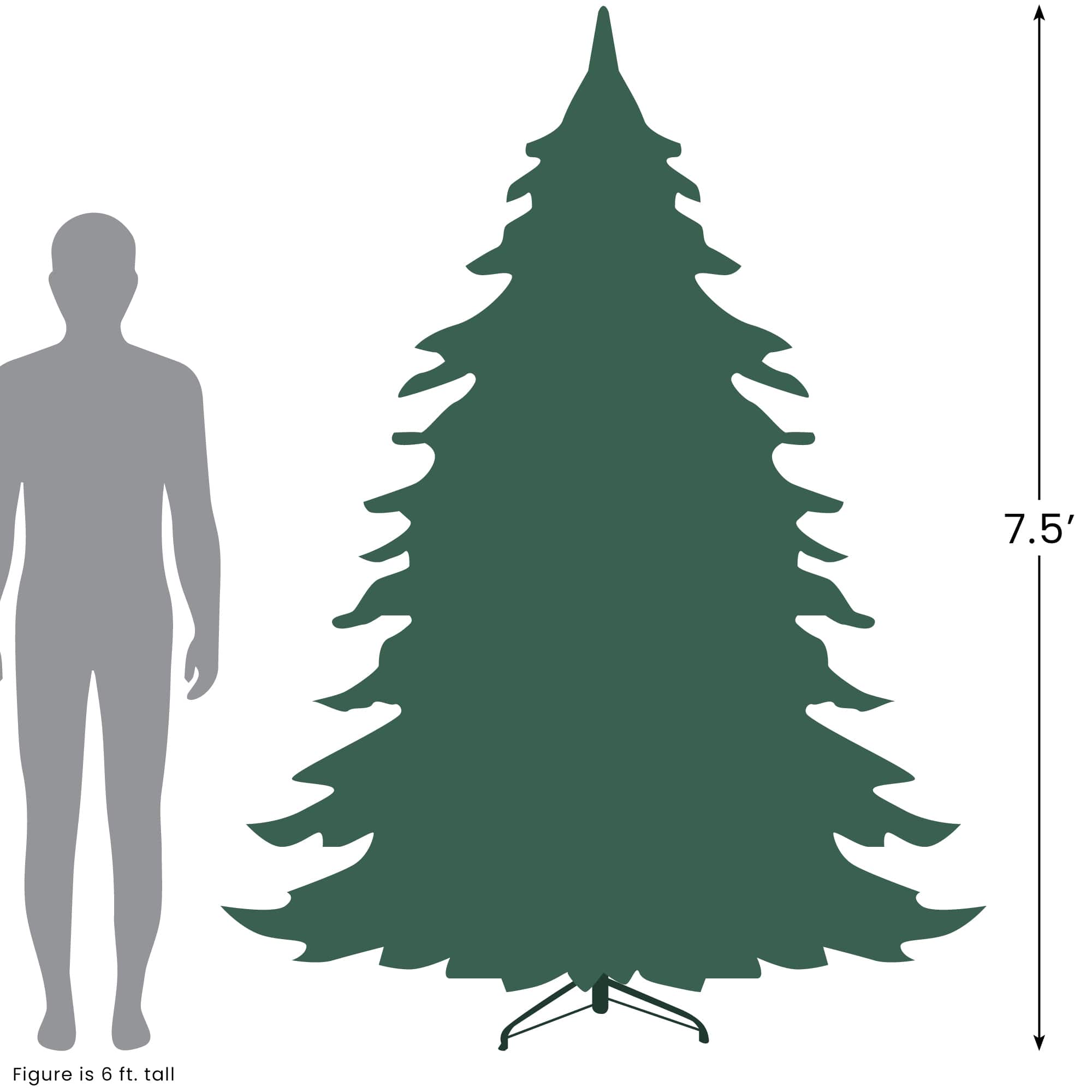 7.5ft. Pre-Lit Real Touch&#x2122; Hunter Fir Artificial Christmas Tree, Multicolor Lights