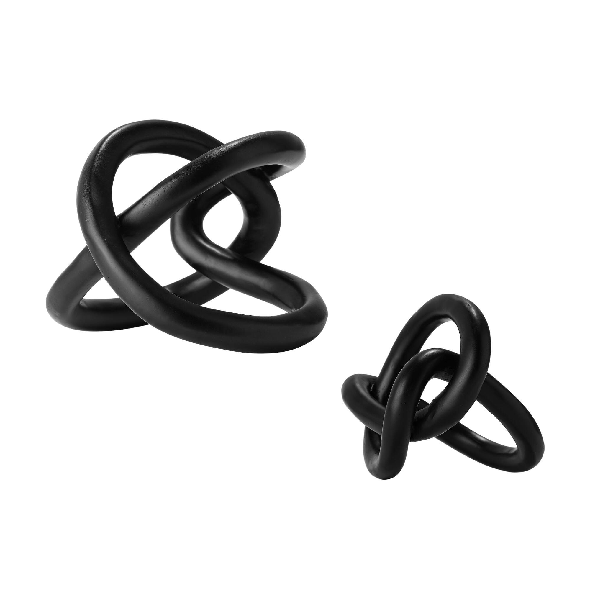 American Art Decor Infinite Curves 2-Piece Resin Table Top Knots Decor - 7.5&#x22; x 7.5&#x22;, 5&#x22; x 5.75&#x22;