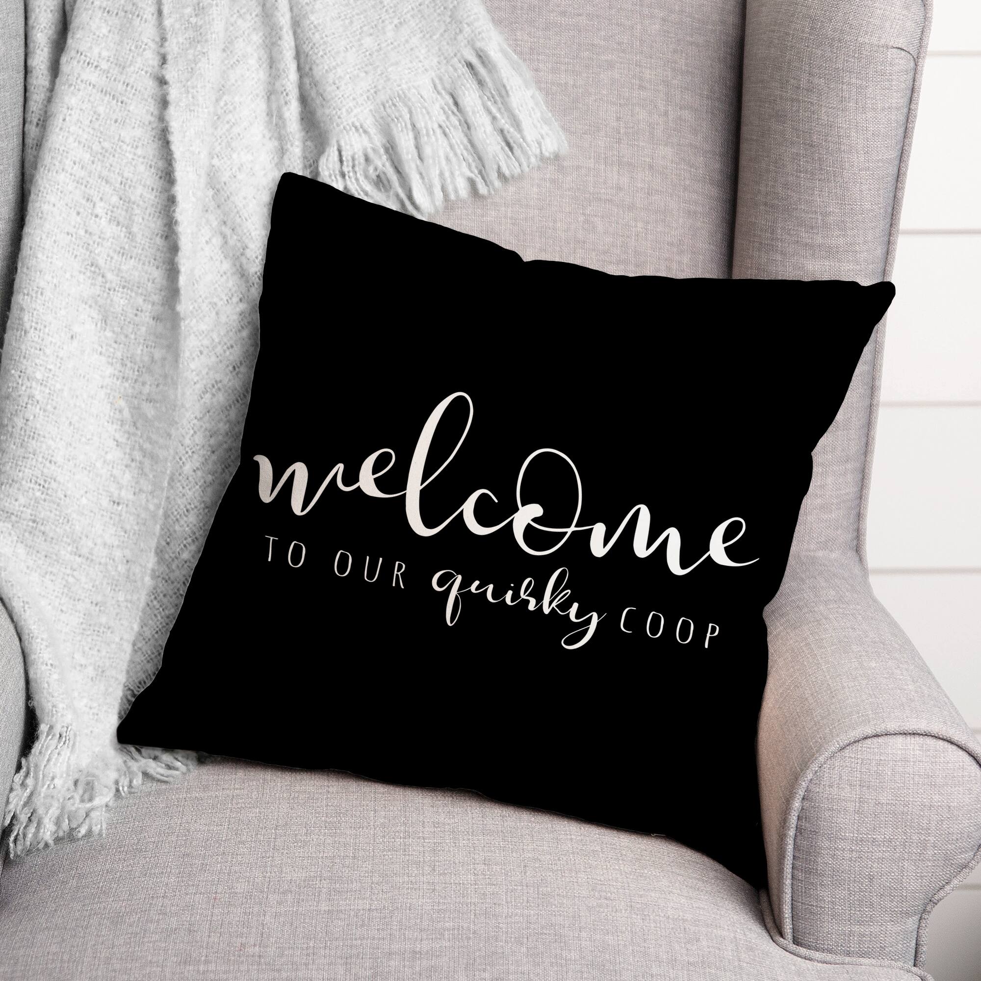 18&#x22; x 18&#x22; Quirky Coop Versatile Throw Pillow