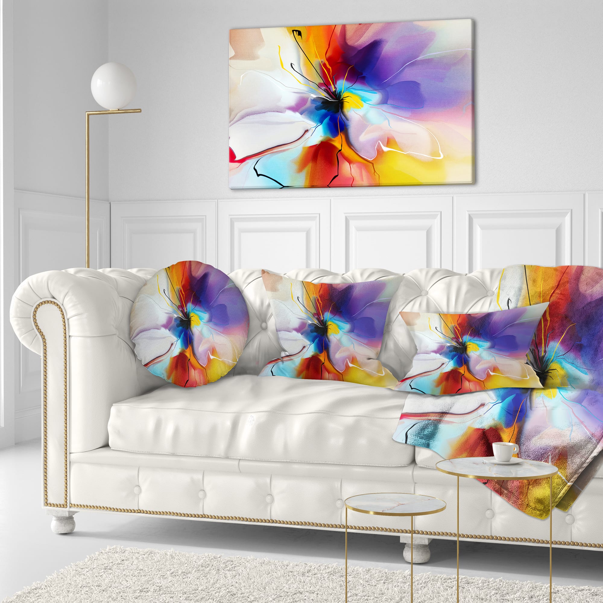 Designart - Creative Flower in Multiple Colors - Floral canvas art