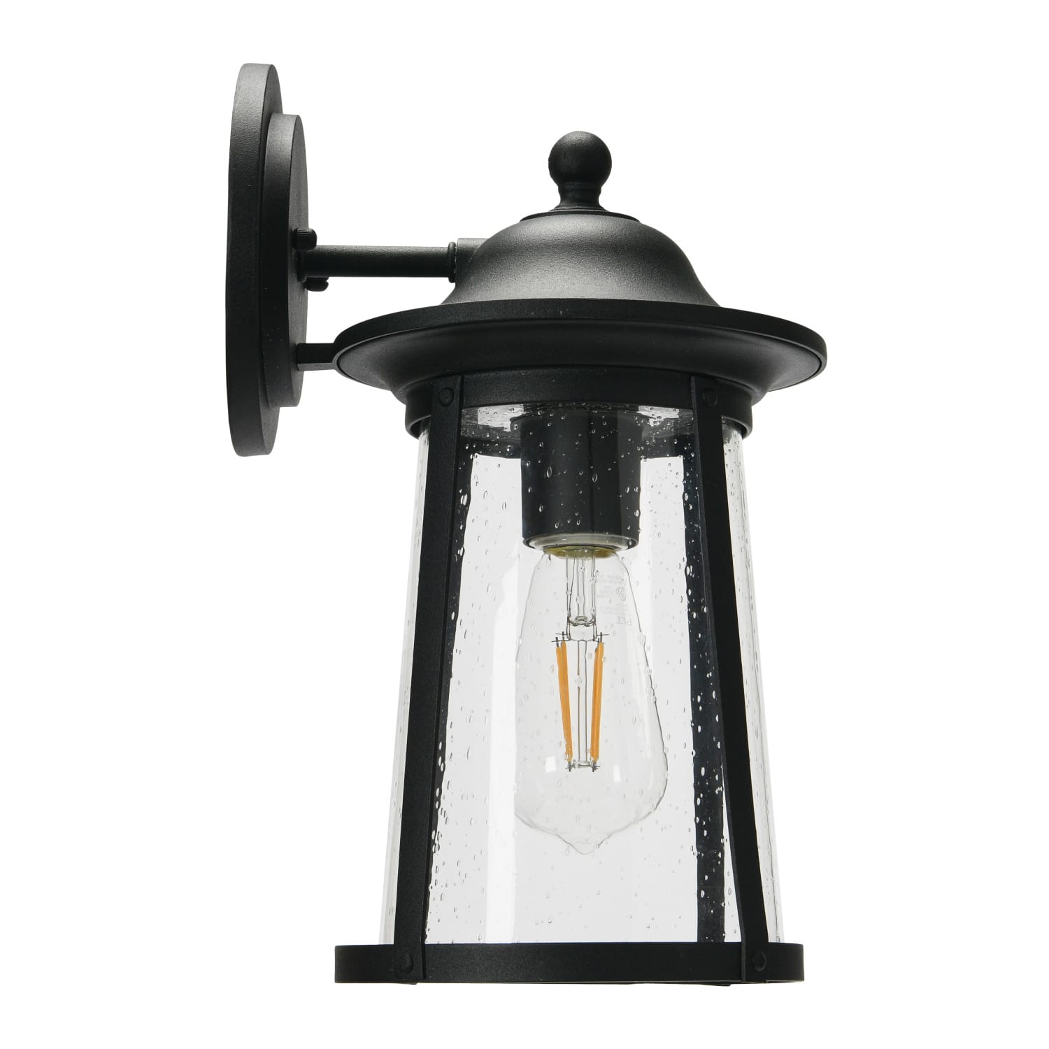 Hello Honey® Robert Stevenson Lighting Portside Matte Black Metal & Seedy Glass Outdoor Light