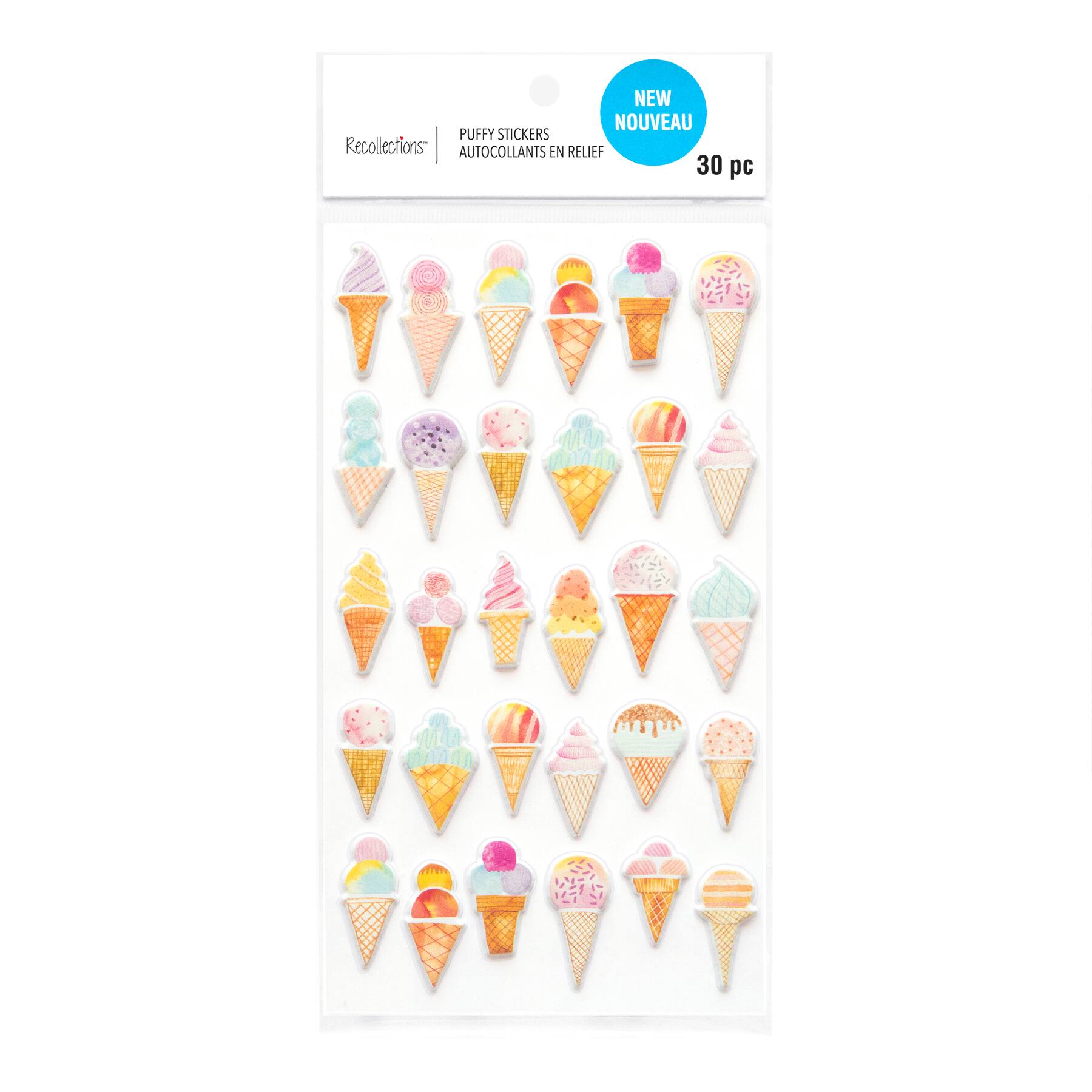 Ice Cream Cones Puffy Stickers by Recollections™