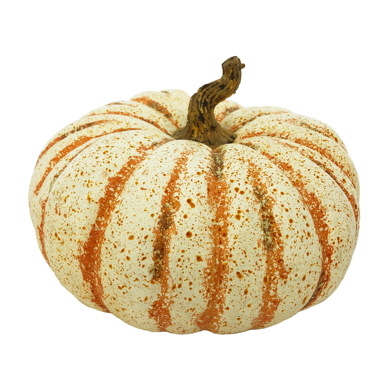 14&#x22; Flat Cream &#x26; Orange Speckled Decorative Pumpkin by Ashland&#xAE;