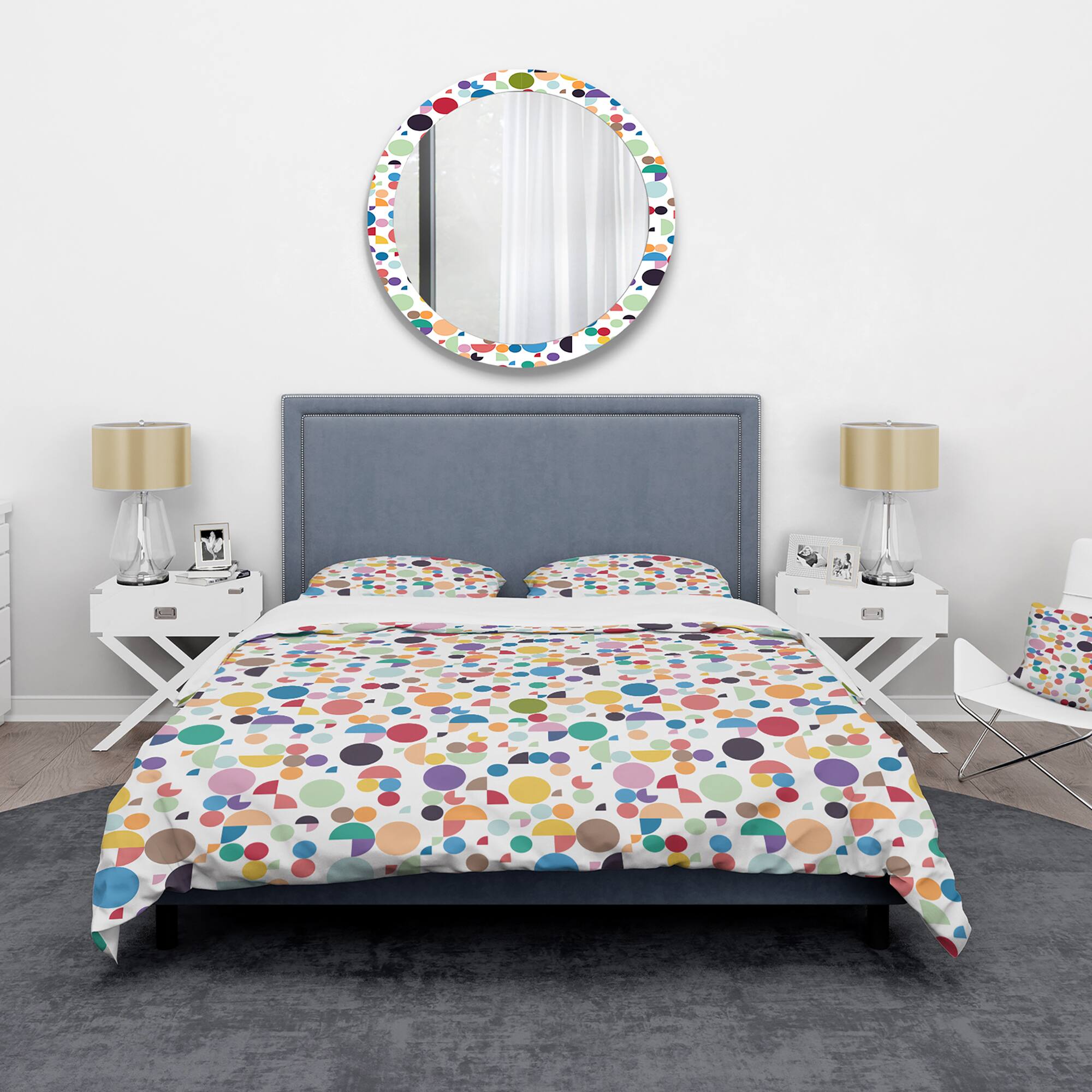 Designart &#x27;Retro Abstract Geometric Pattern&#x27; Mid-Century Modern Bedding Set - Duvet Cover &#x26; Shams