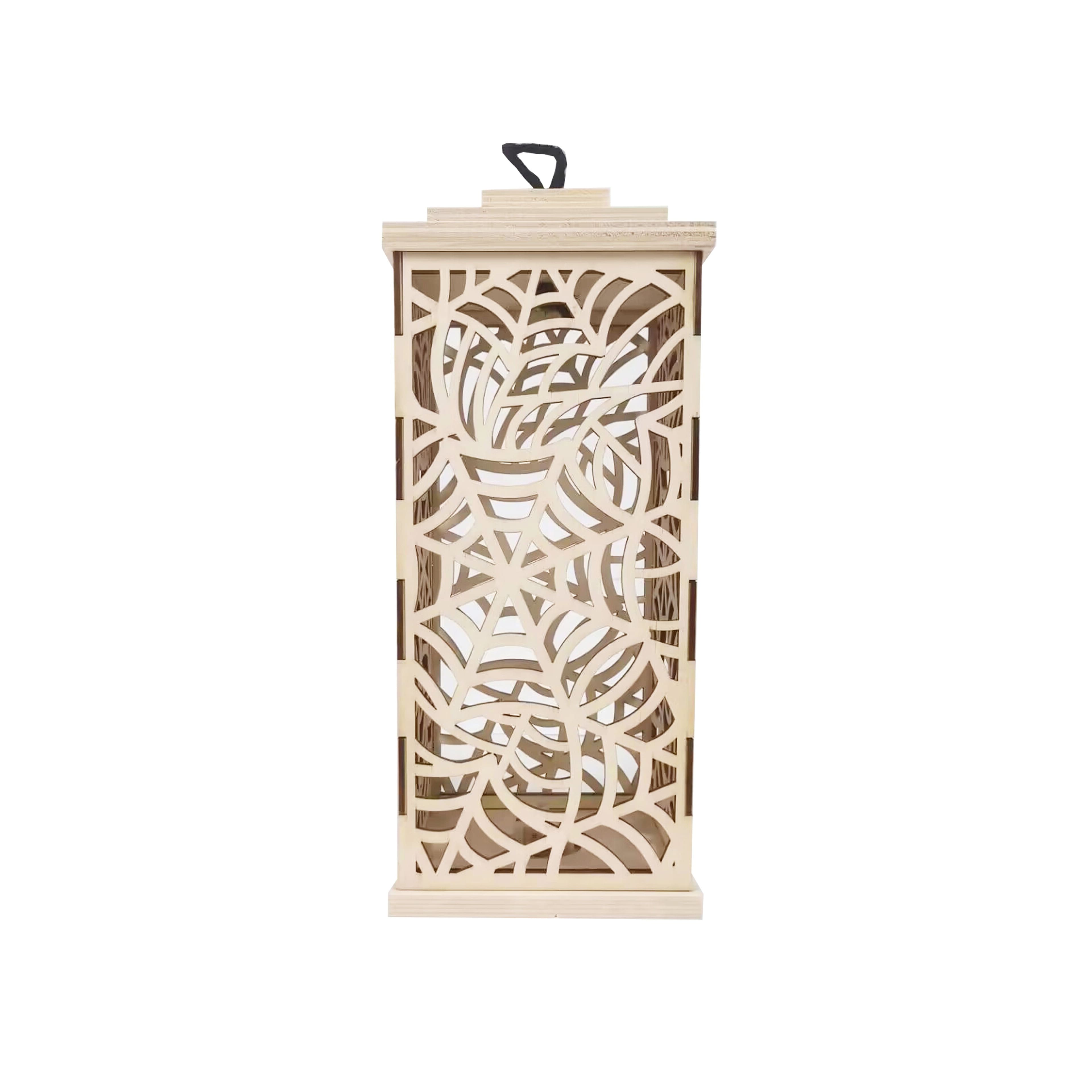10" DIY LED Web Wood Lantern Décor by Make Market®