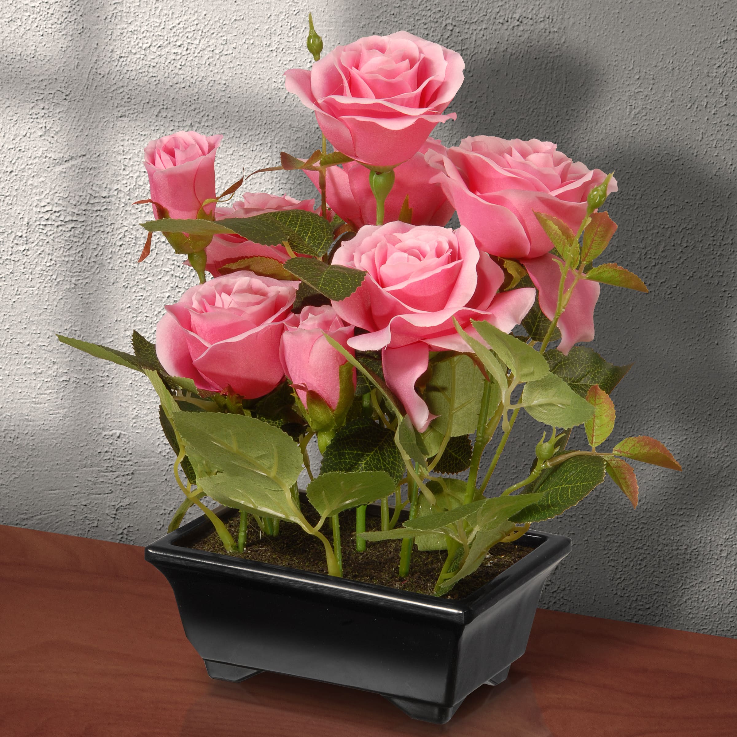 10&#x22; Potted Pink Rose Flowers