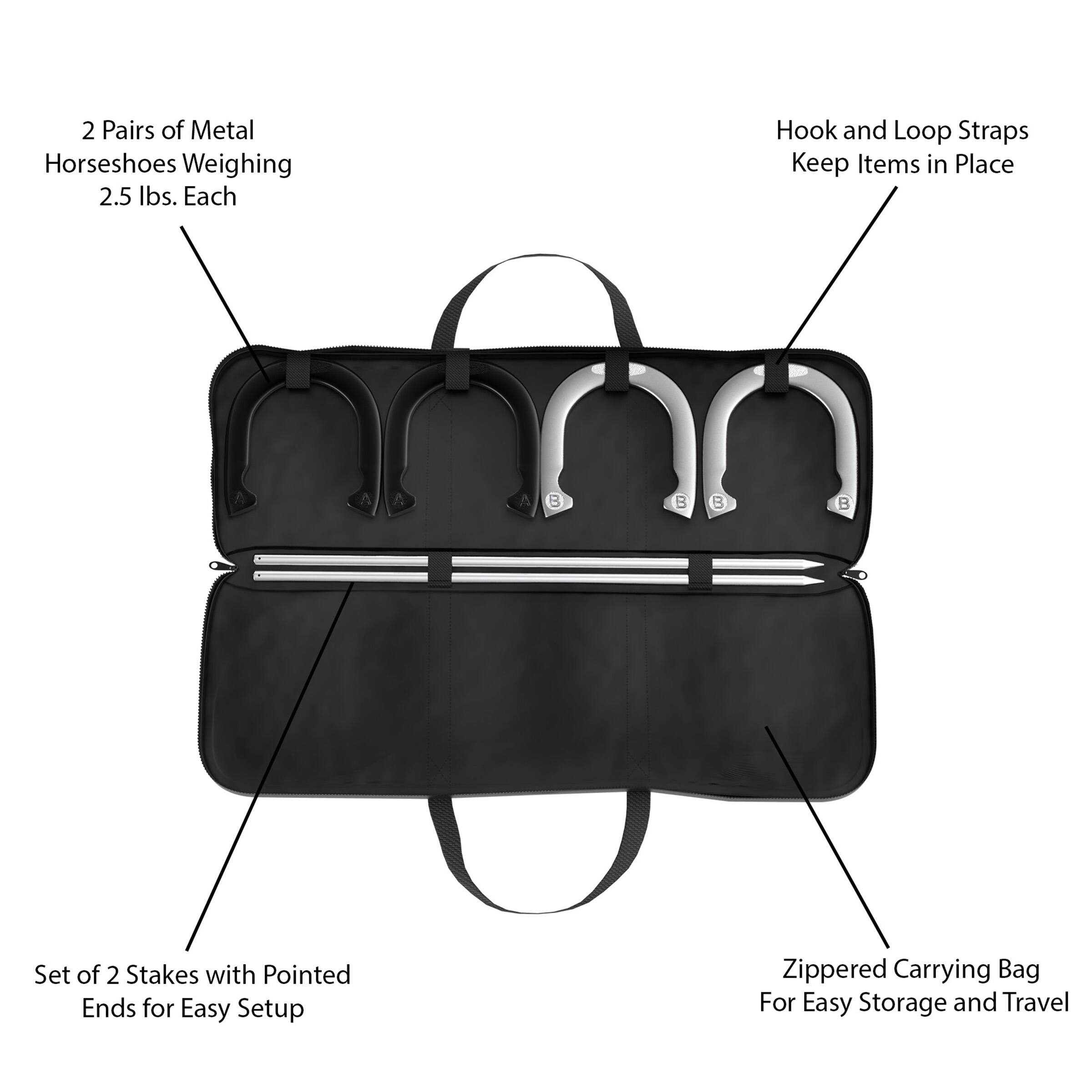 Toy Time Professional Grade Horseshoe Set with Carry Case