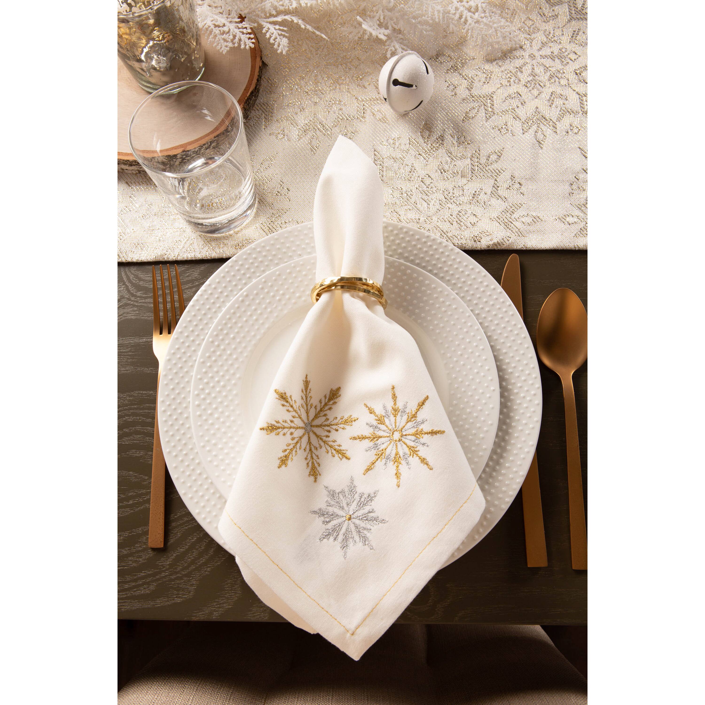DII&#xAE; Sparkle Snowflakes Embroidered Napkins, 6ct.