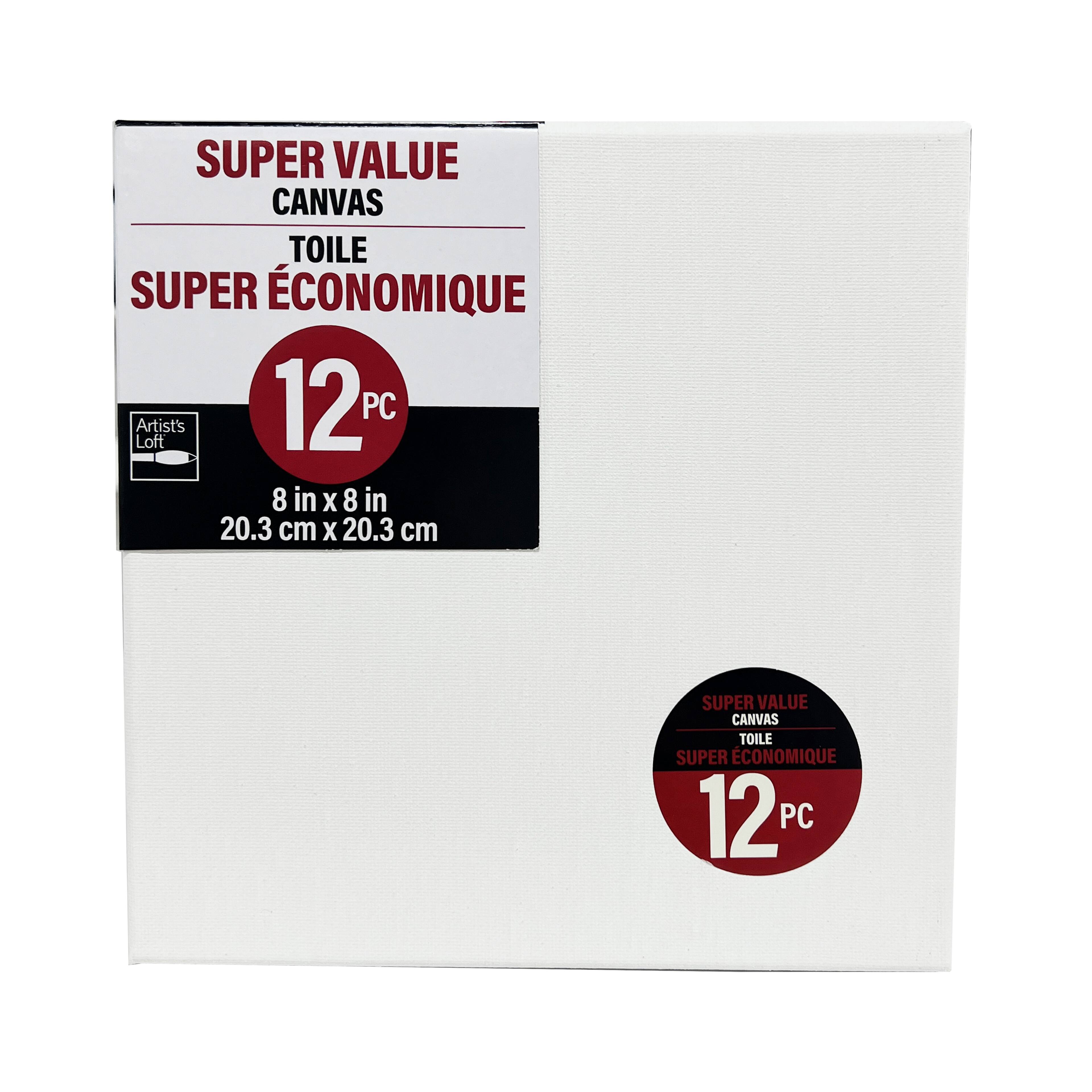 12 Pack 8" x 8" Super Value Canvas by Artist's Loft®