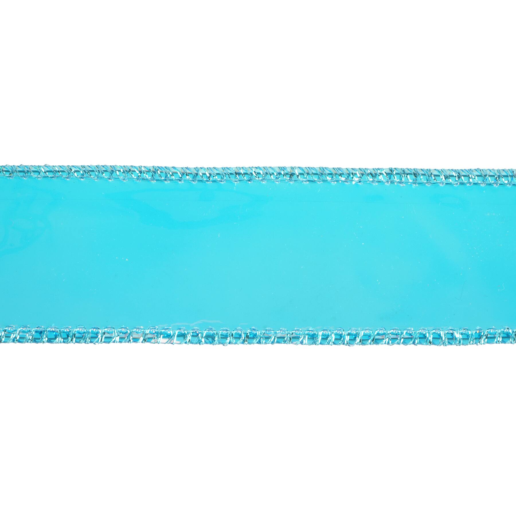 1.5&#x22; x 20ft. Clear Turquoise Wired Vinyl Ribbon by Celebrate It&#xAE;