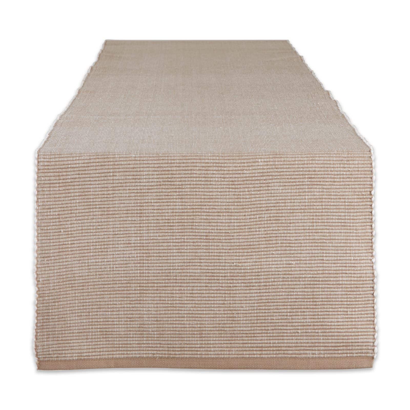 DII® 72" Stone & White 2-Tone Ribbed Table Runner