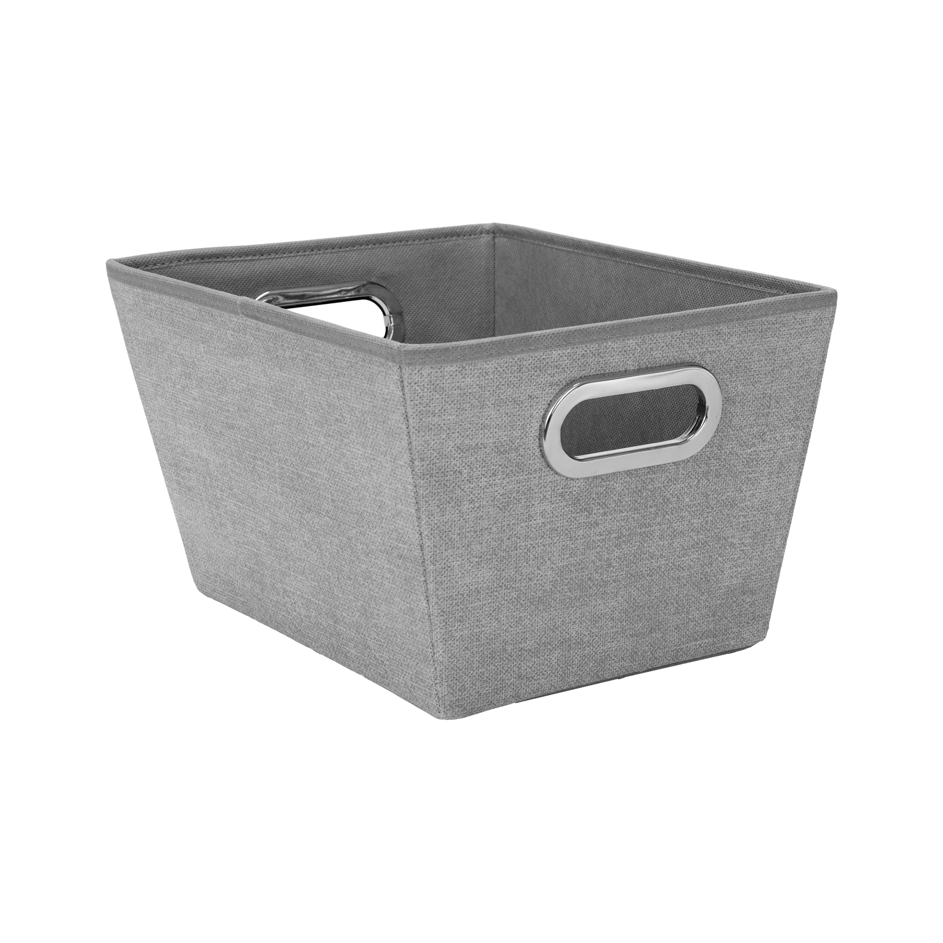 Simplify Medium Heather Gray Grommet Storage Bin