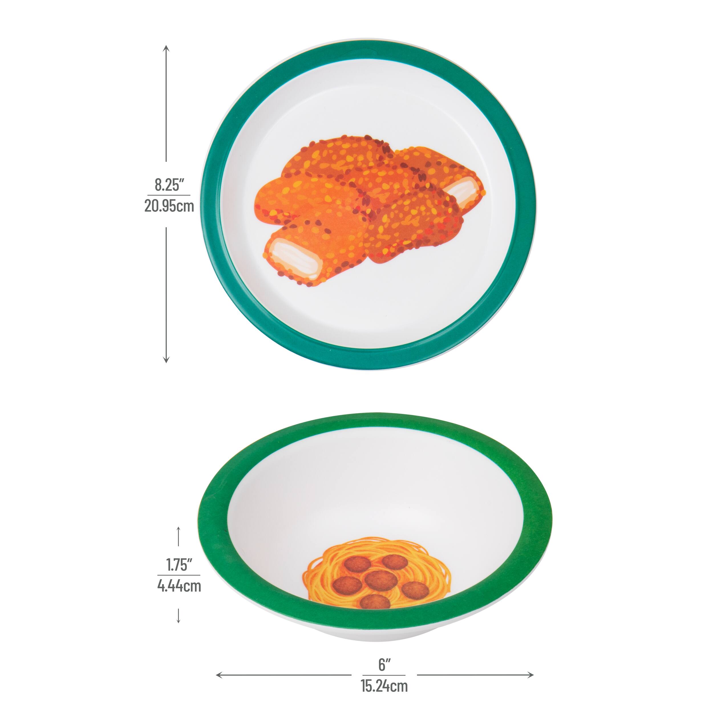 Mind Reader Bon Appetit Collection Kids Multicolor Melamine Plate &#x26; Bowl Set