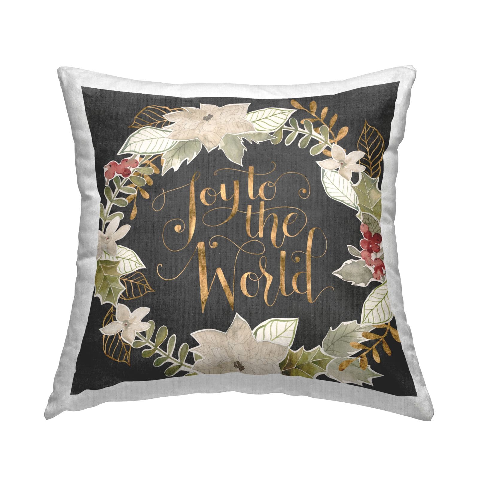 Holly Wreath Holiday Decorative Pillows