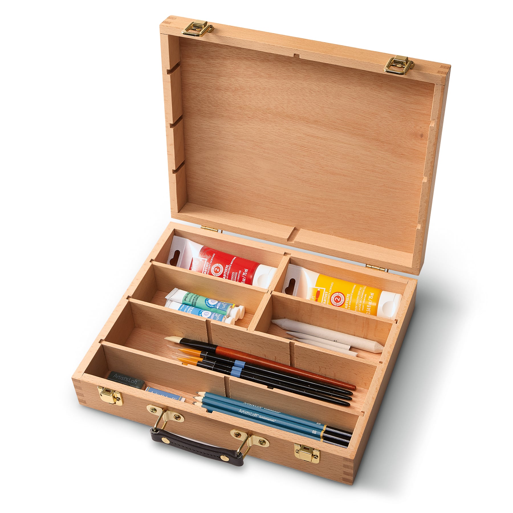 Modestly Priced Premium Wooden Art Supply Storage Box, wooden art box