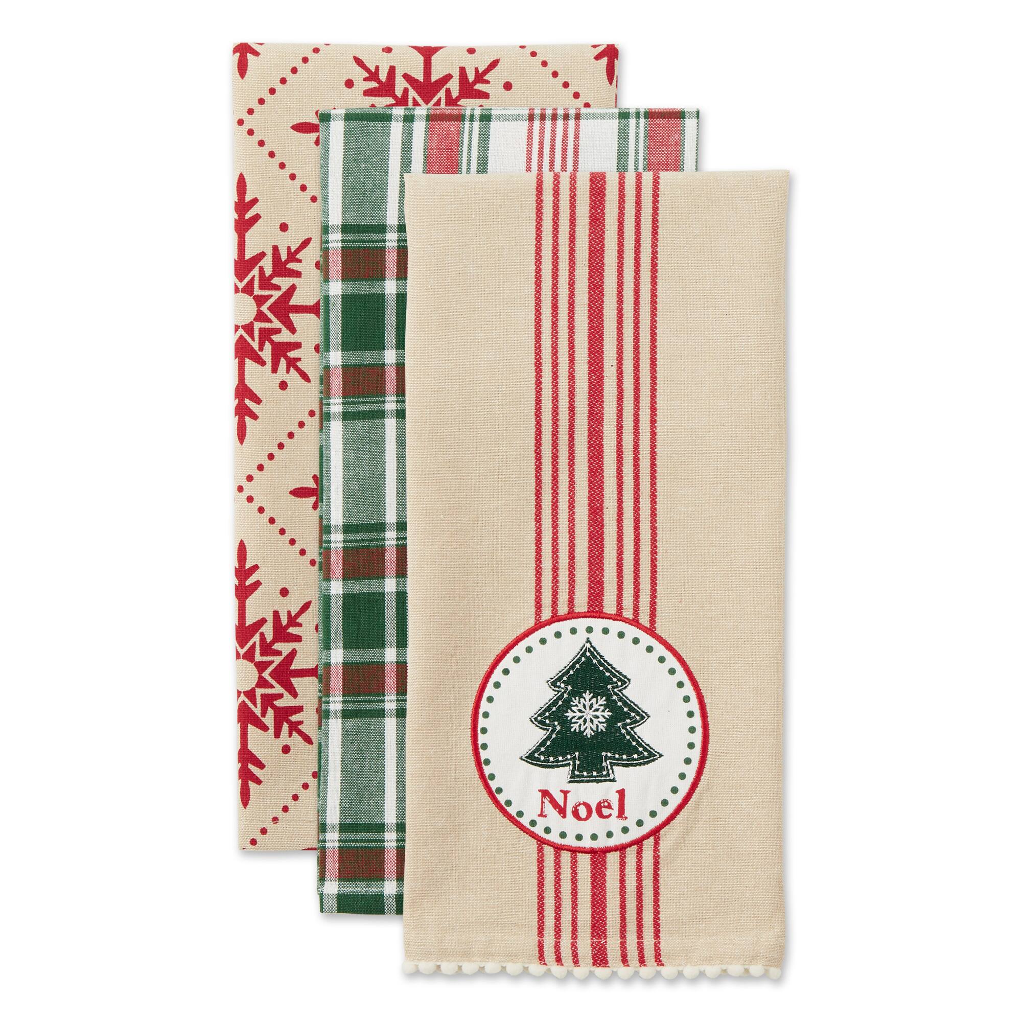 DII® Assorted Noel Tree Dishtowel Set