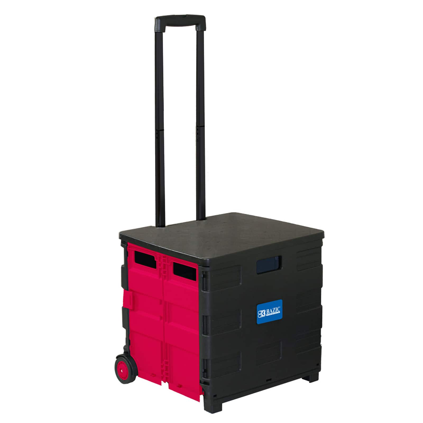 BAZIC&#xAE; Folding Cart on Wheels with Lid Cover