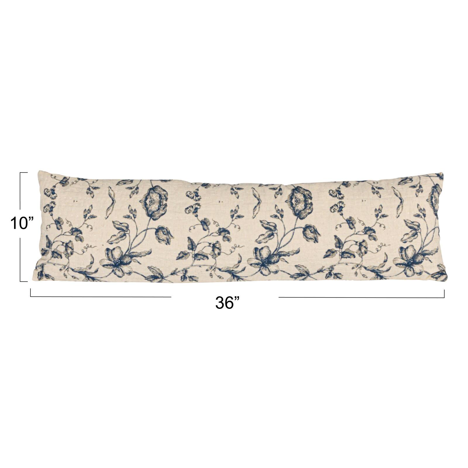 Hello Honey® 36" Blue & White Lumbar Accent Pillow