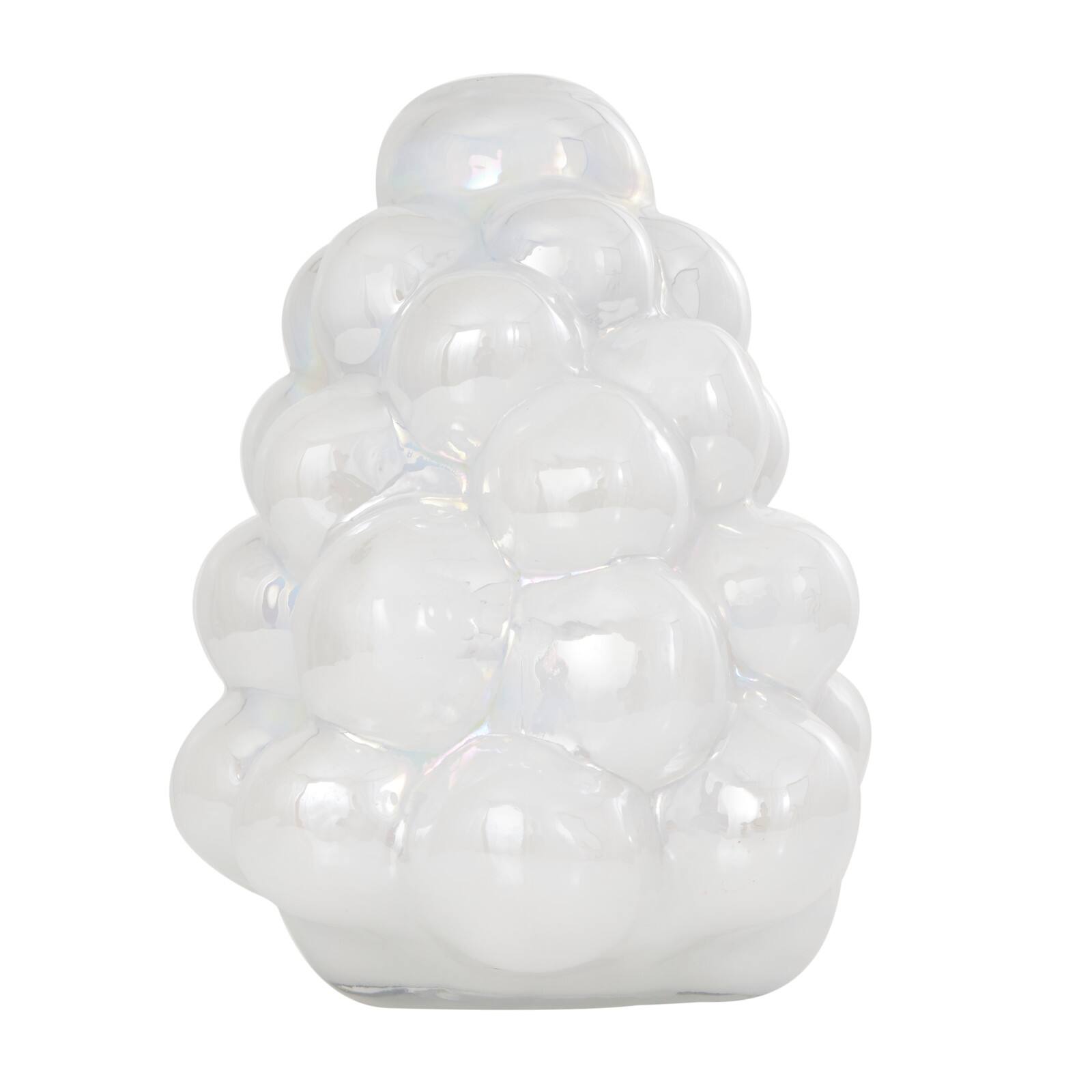 12&#x22; Clear Abstract Handmade Bubble Glass Vase