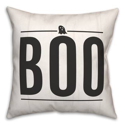 Boo Ghost On Wood Throw Pillow | Michaels