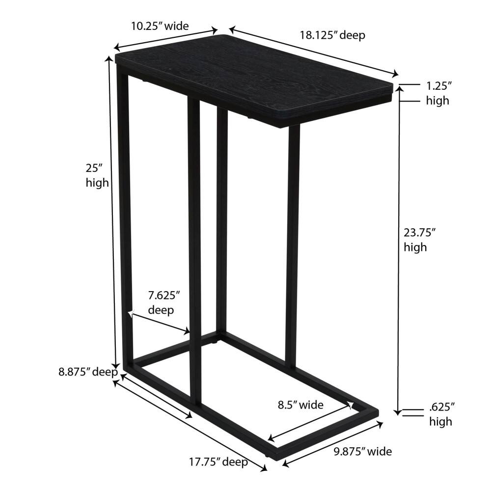Household Essentials 25&#x22; Jamestown C-Shaped End Table