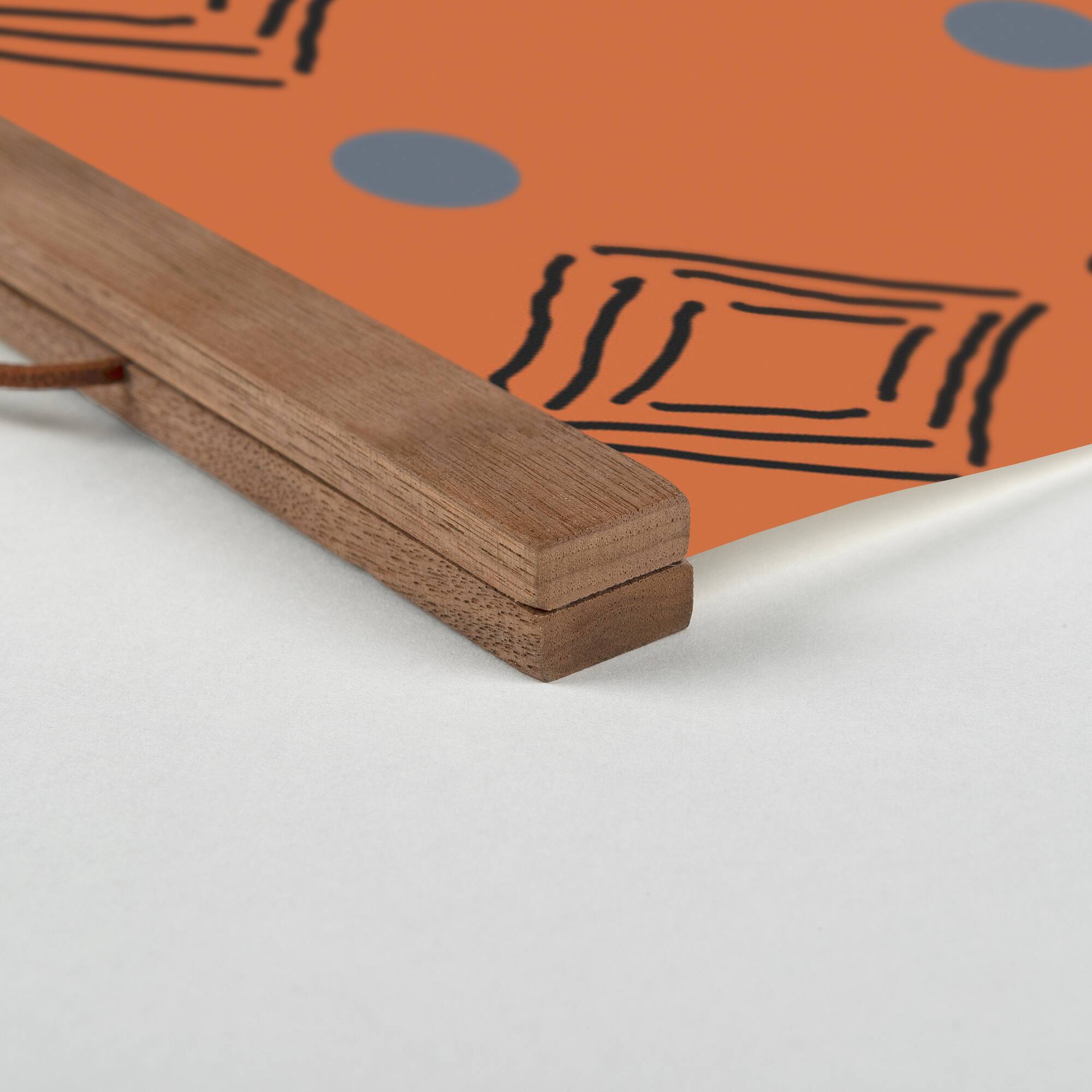 Diamond Dots 12&#x22; x 18&#x22; Teak Hanging Canvas