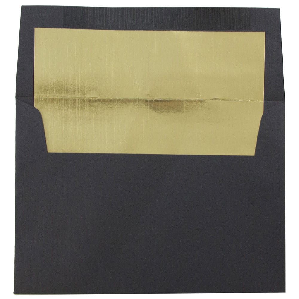 Black - Metallic Gold Foil Lined Envelopes