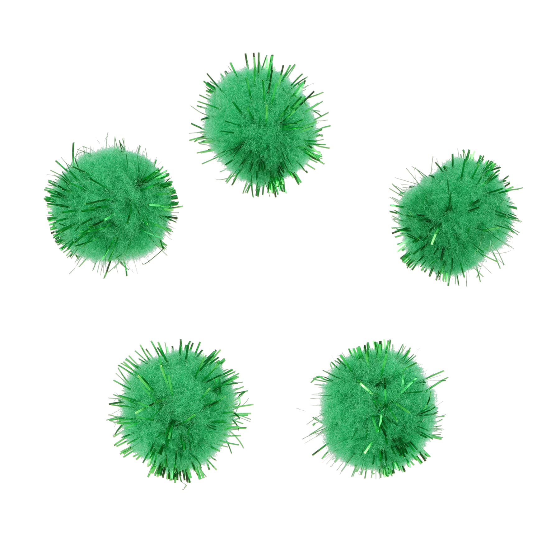 24 Packs: 15 ct. (360 total) 3/4&#x22; Green Sparkle Pom Poms by Creatology&#x2122;