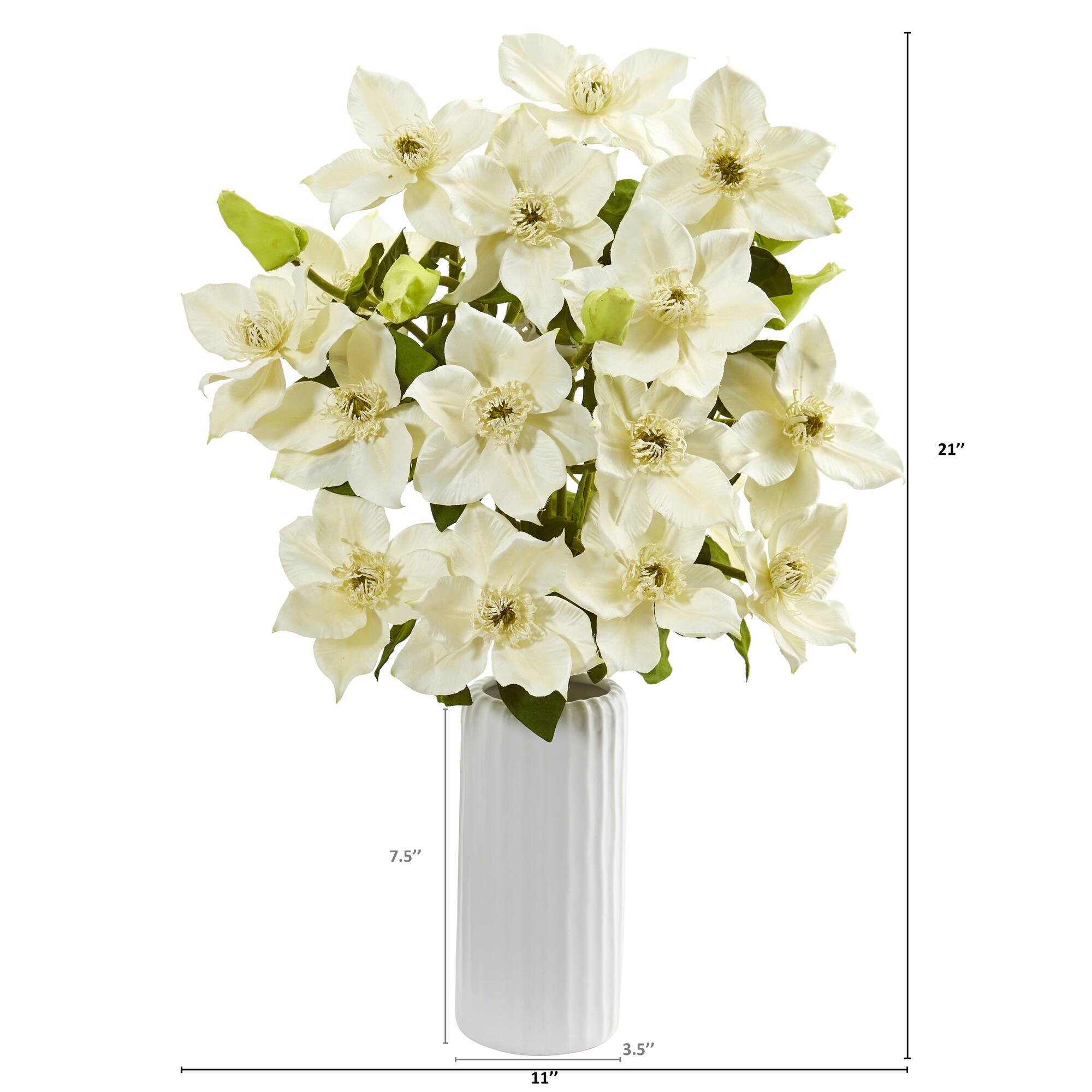 21" Anemone Arrangement In White Vase