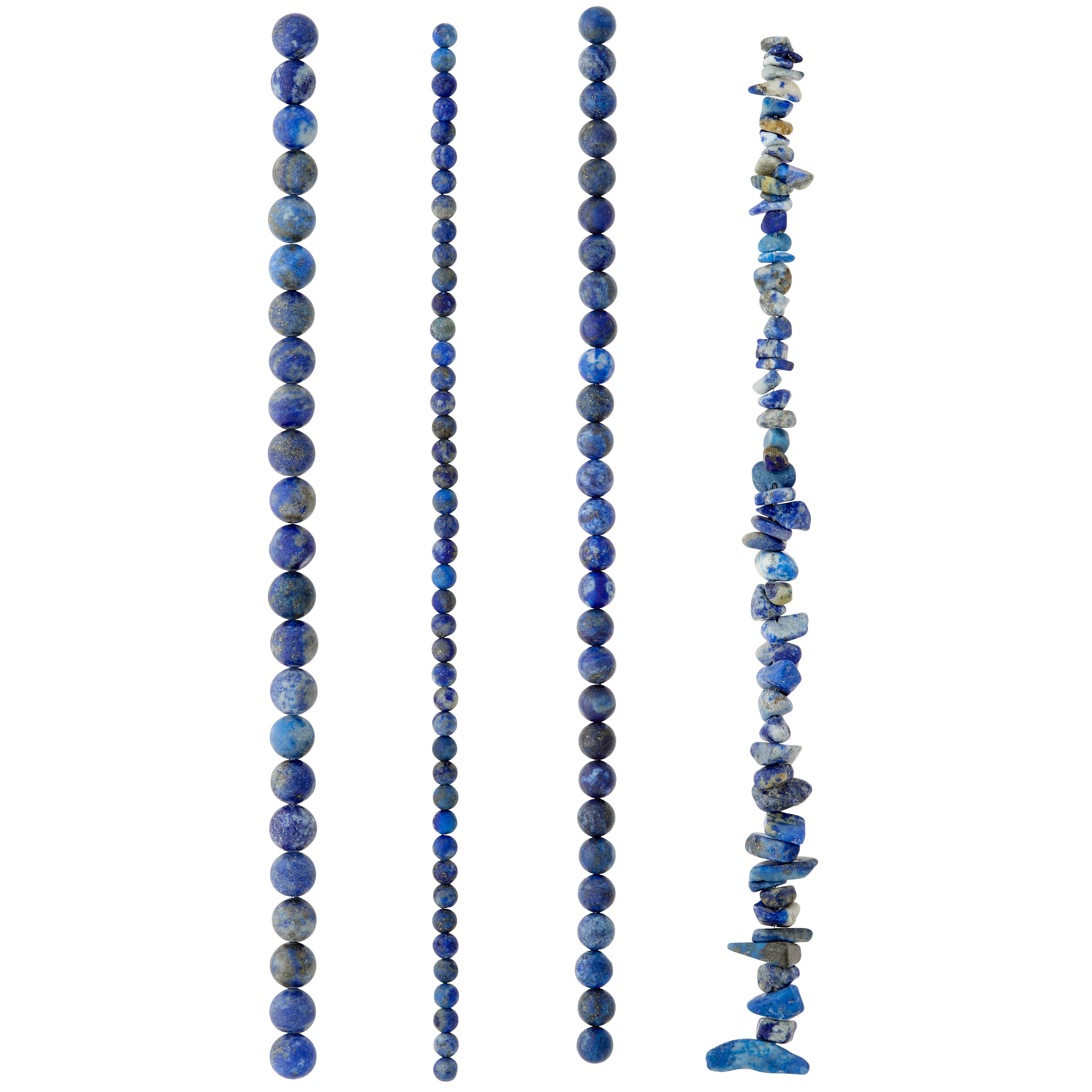 6 Pack: Matte Lapis Stone Mix Beads by Bead Landing™