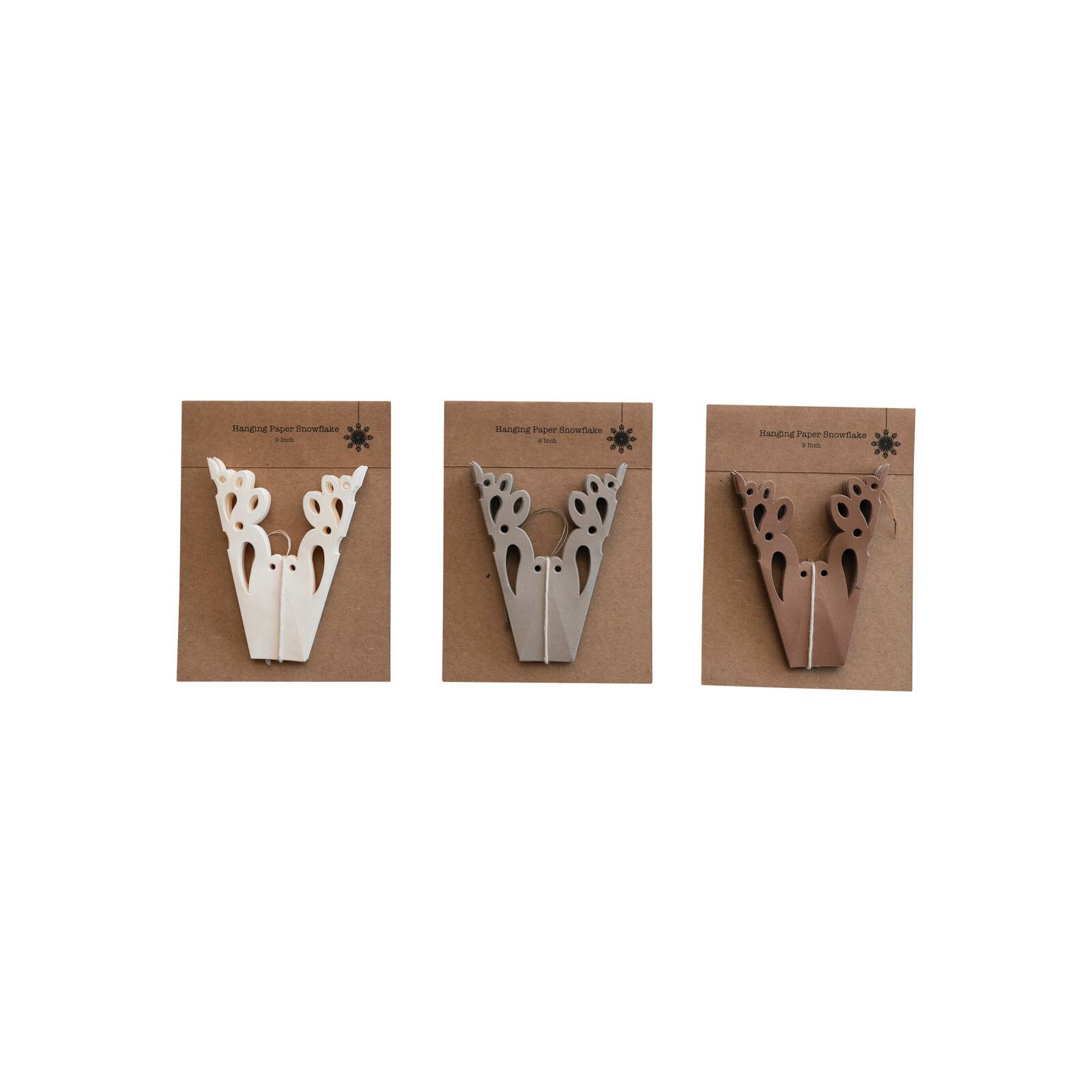 Hello Honey&#xAE; 3 Pack 9&#x22; Folded Snowflake Recycled Paper Ornaments
