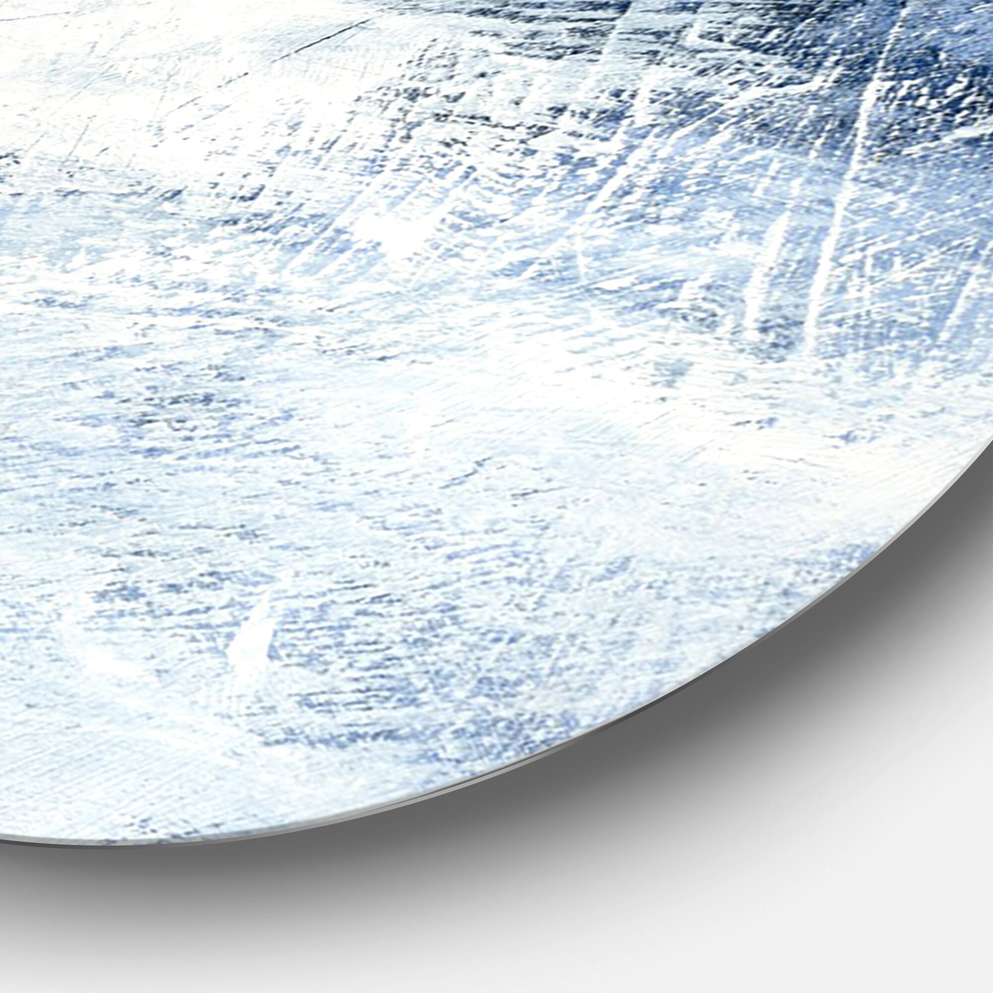 Designart - Blue Wipe Out - Farmhouse Metal Circle Wall Art