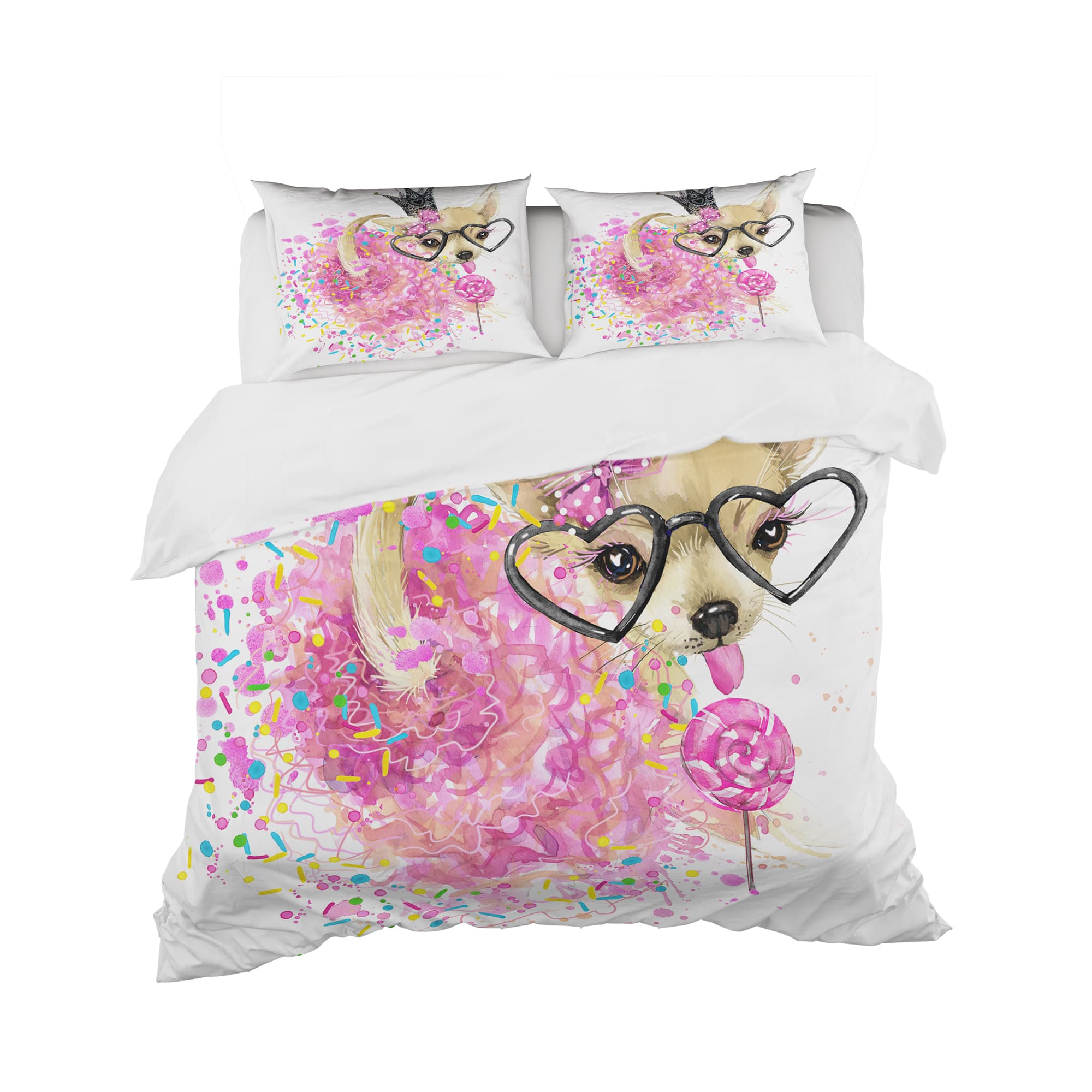 Designart &#x27;Cute Dog with Crown and Glasses - Modern Duvet Cover Set