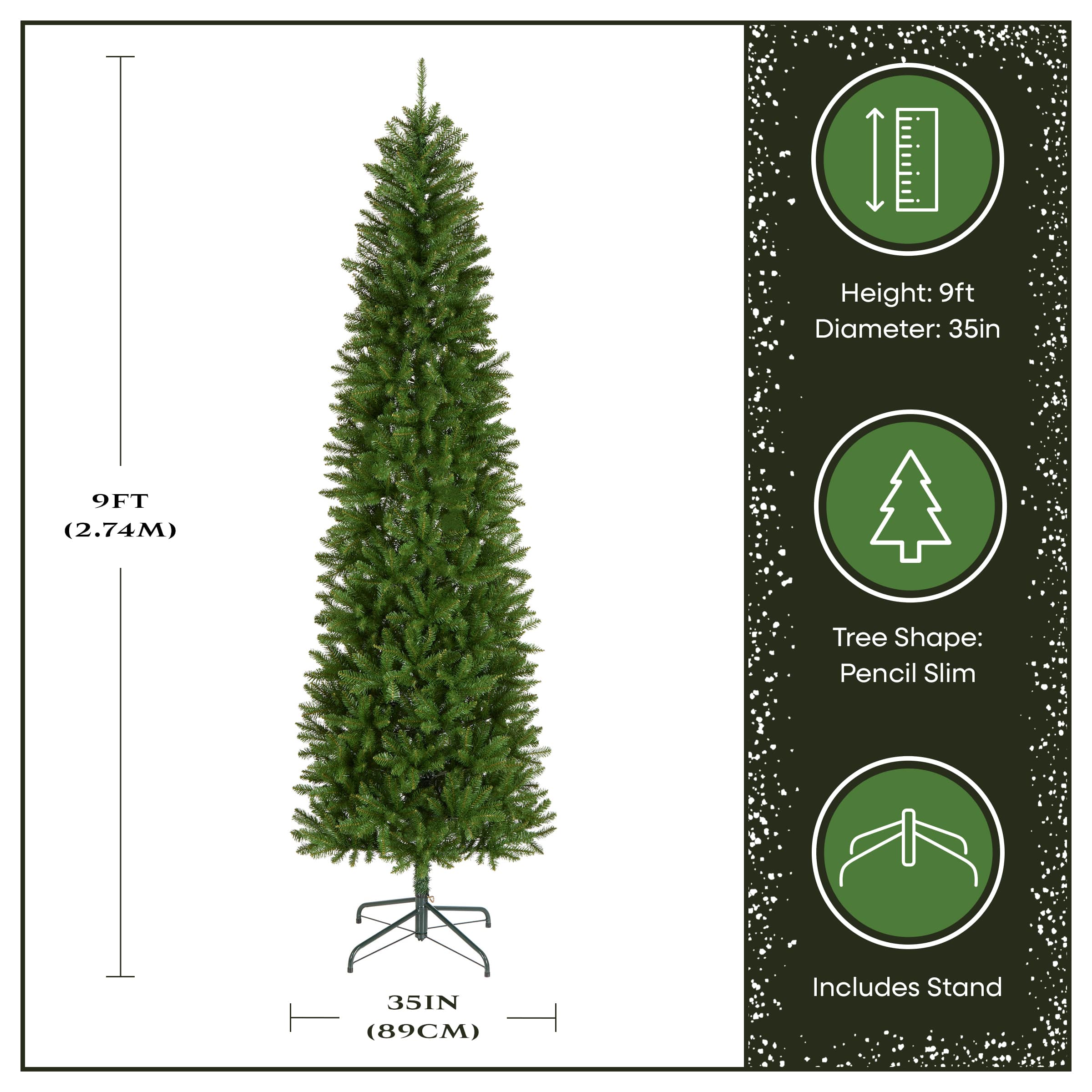 9ft. Unlit Kingswood® Fir Pencil Artificial Christmas Tree