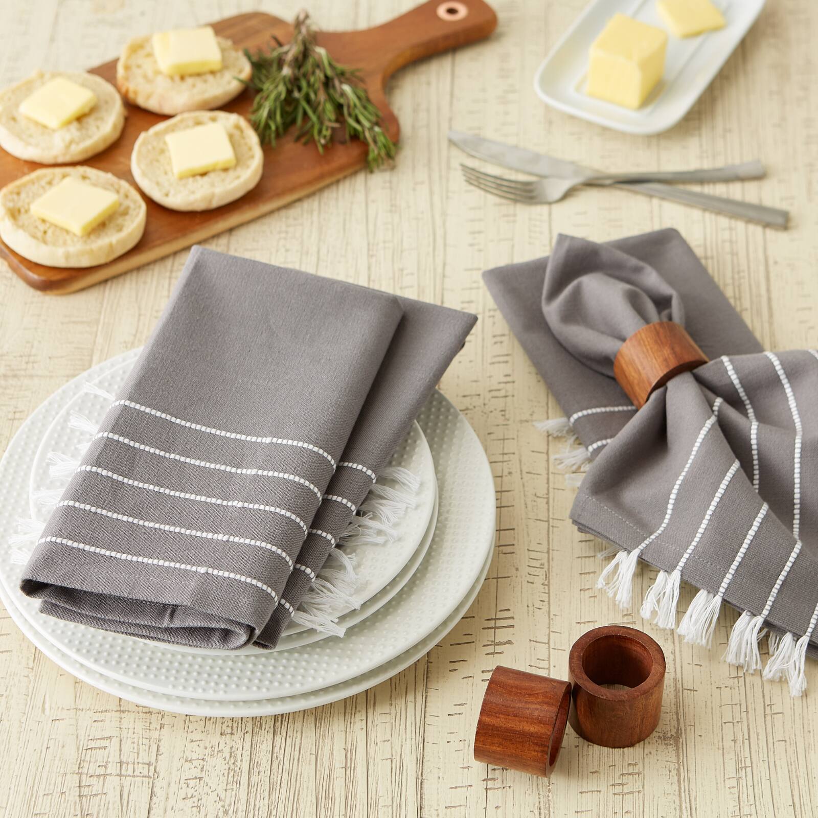DII® Striped Tassel Napkins