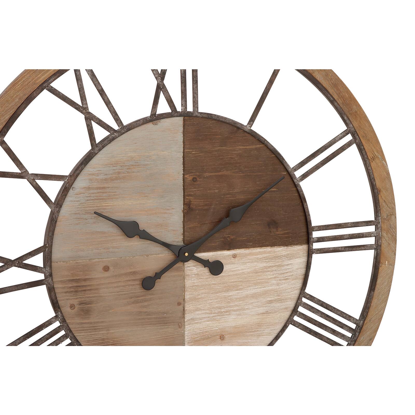 Brown Farmhouse Wood Wall Clock, 36" x 36"