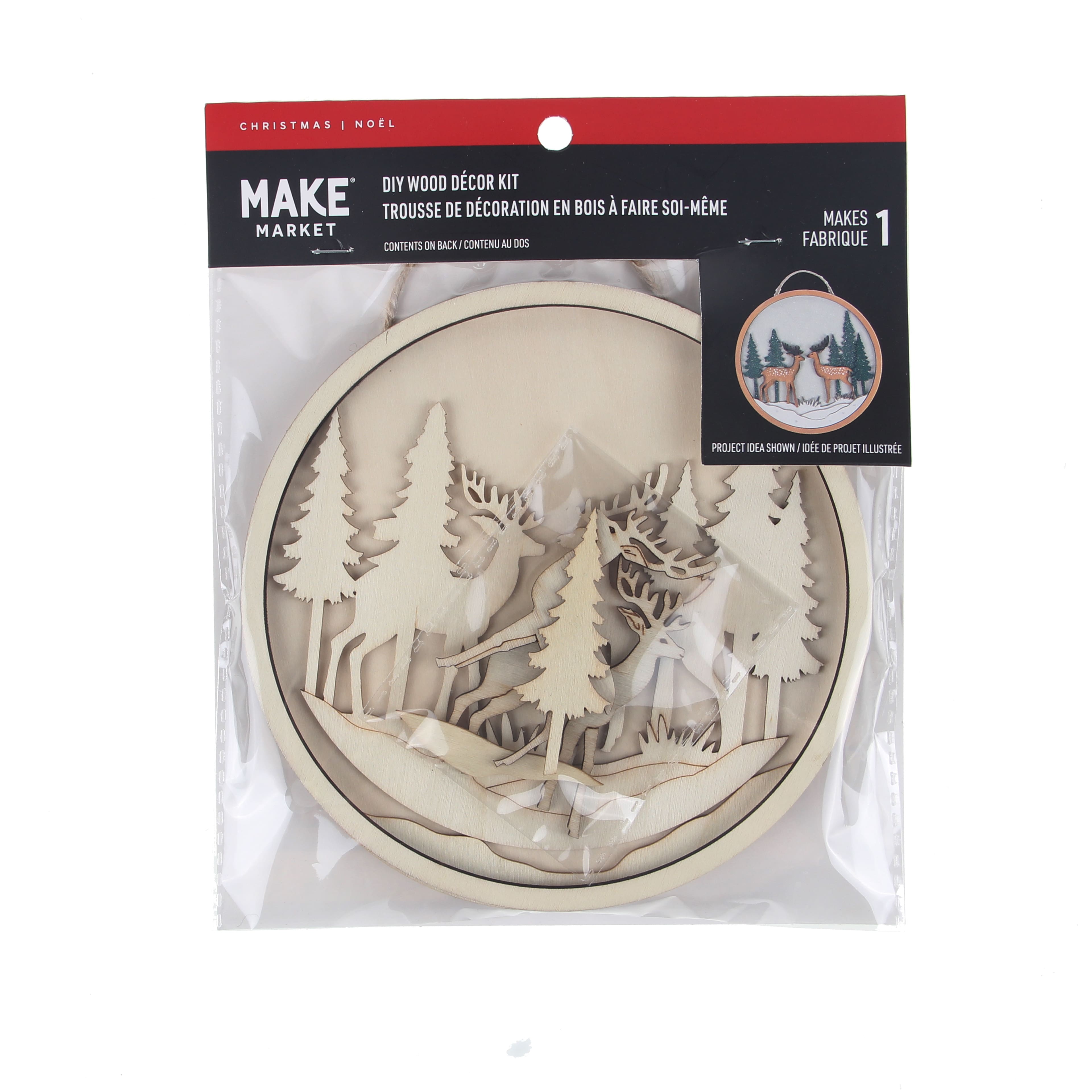 6&#x22; Deer Plaque DIY Wood D&#xE9;cor Kit by Make Market&#xAE;